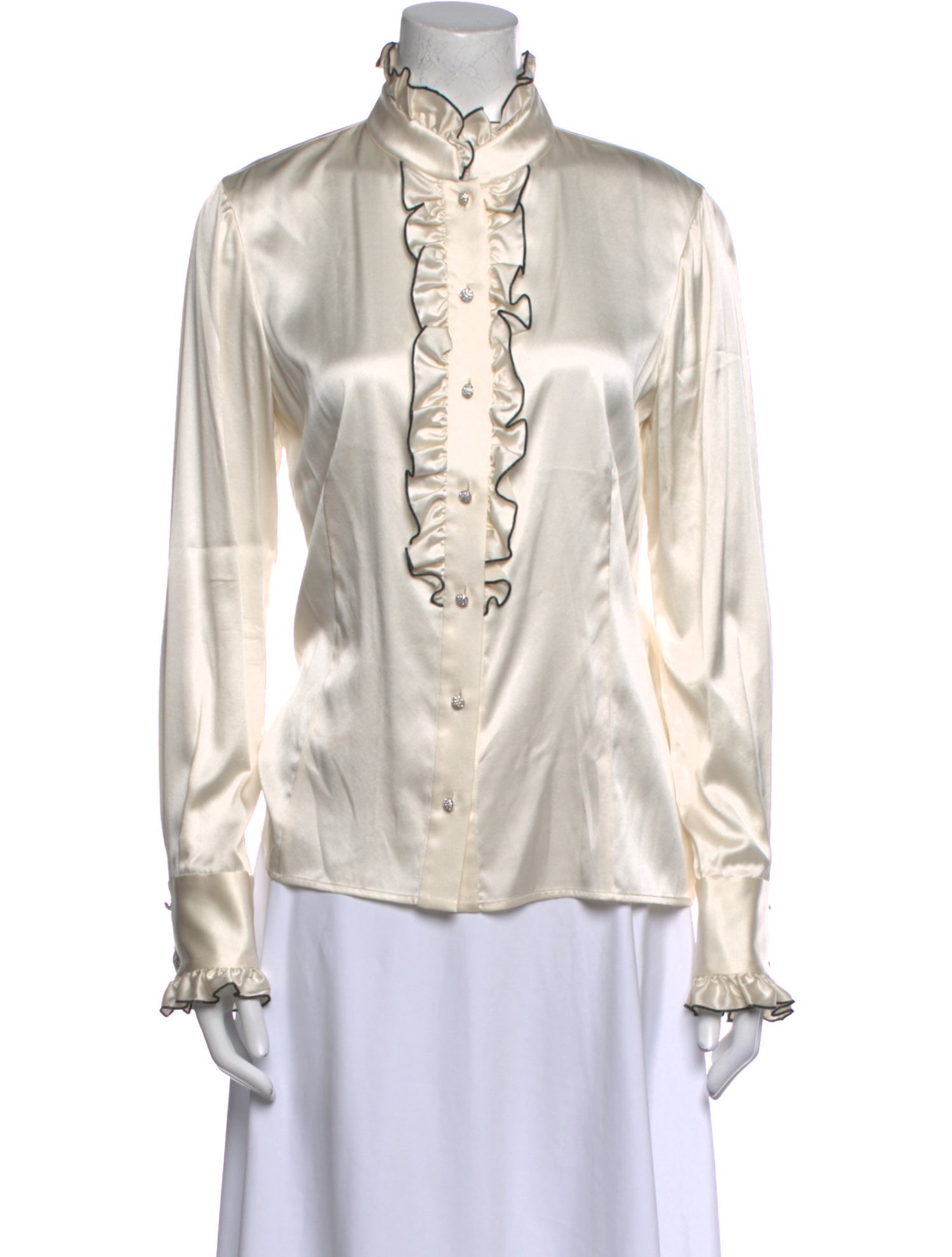 St. John Silk Mock Neck Blouse