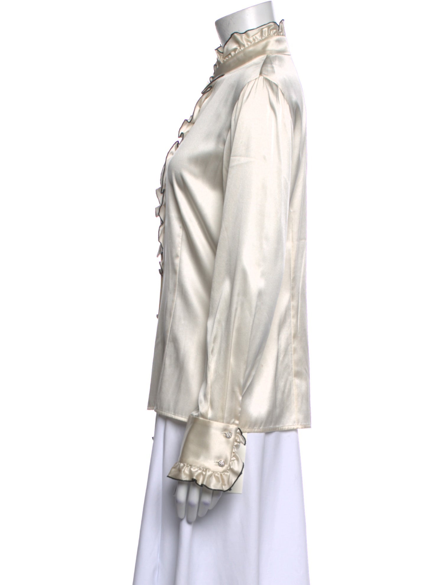 St. John Silk Mock Neck Blouse