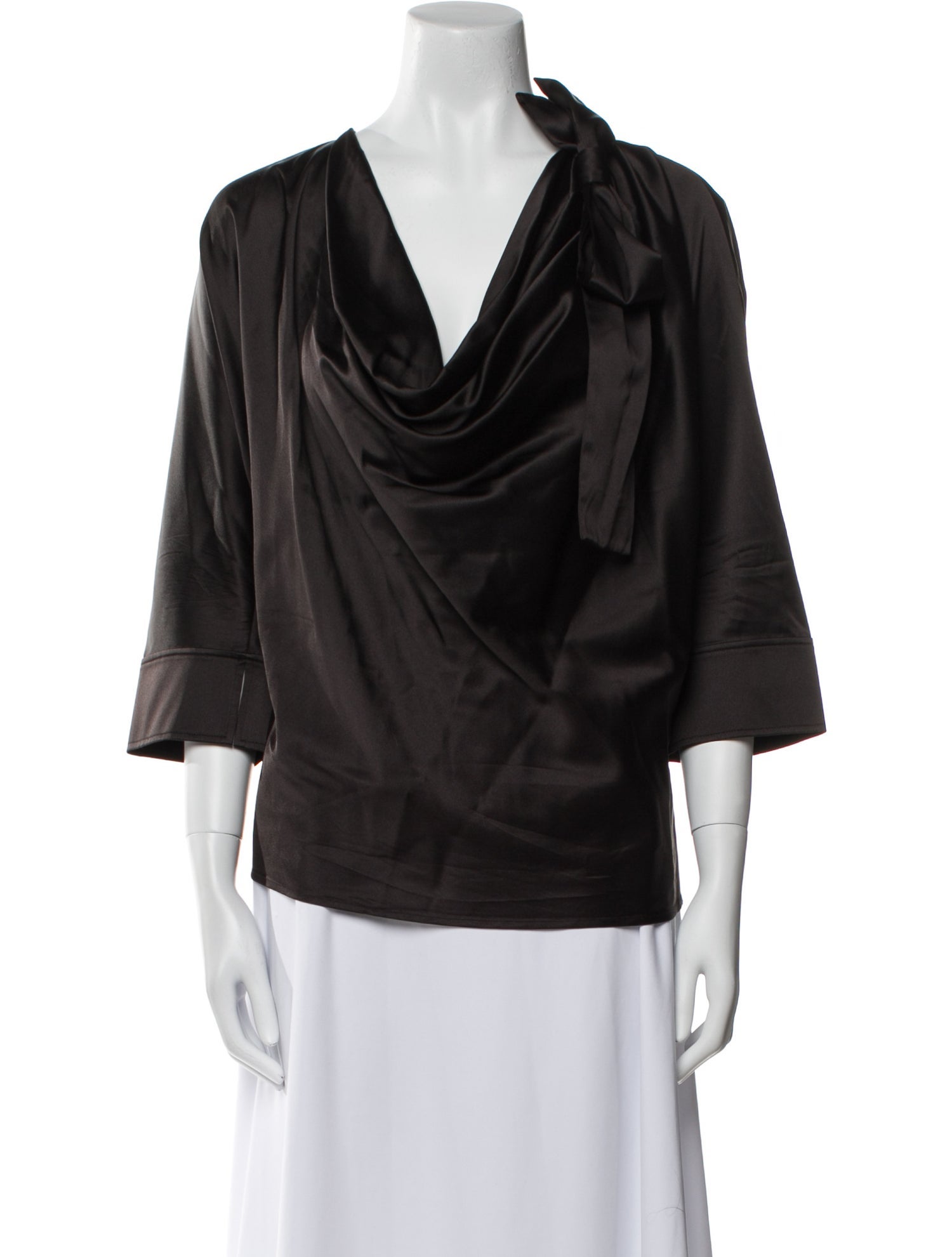 St. John Silk Cowl Neck Blouse