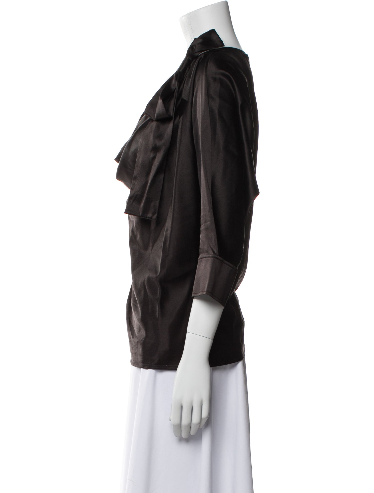 St. John Silk Cowl Neck Blouse