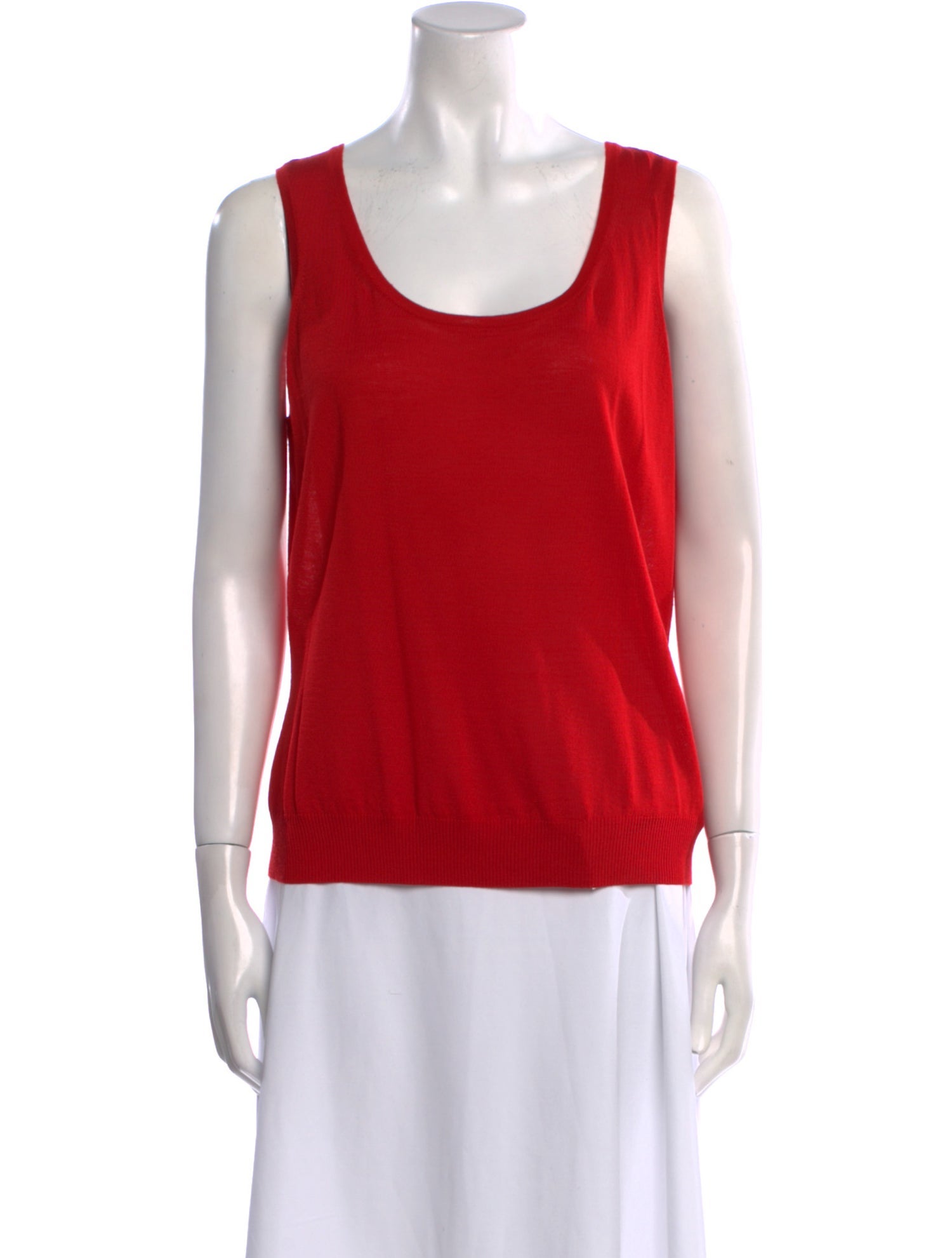 St. John Scoop Neck Sleeveless Top