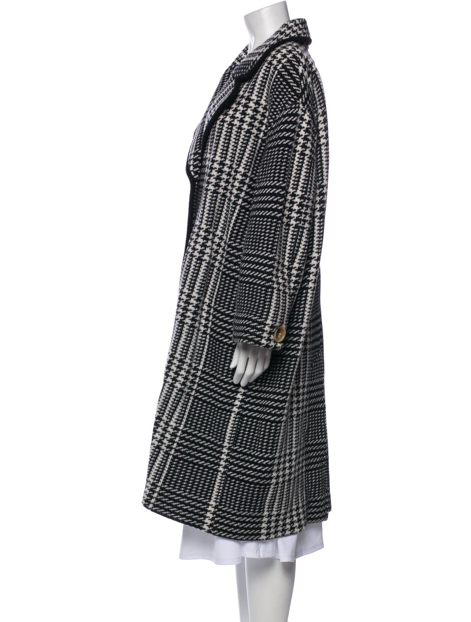St. John Wool Houndstooth Print Coat