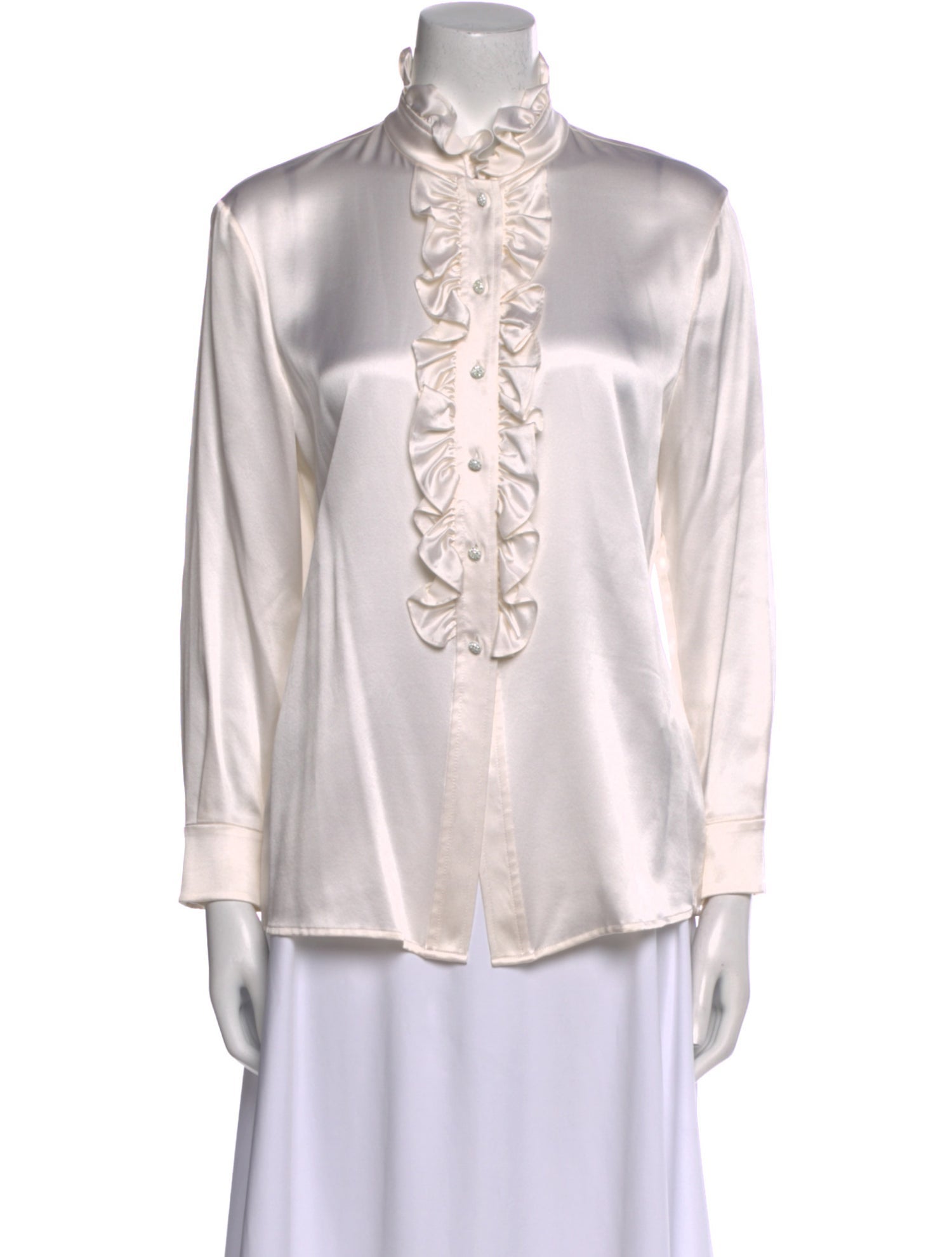 St. John Silk Mock Neck Blouse