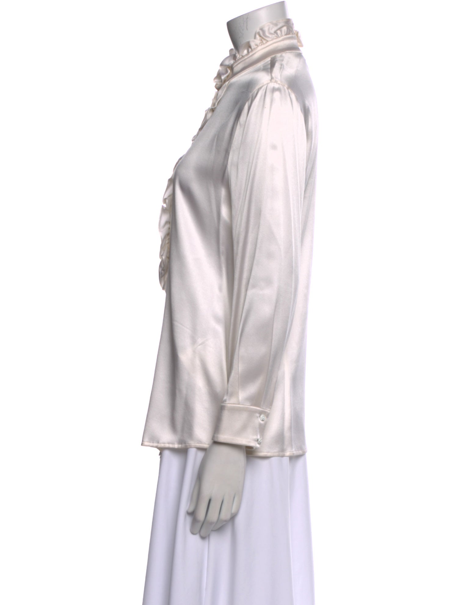 St. John Silk Mock Neck Blouse