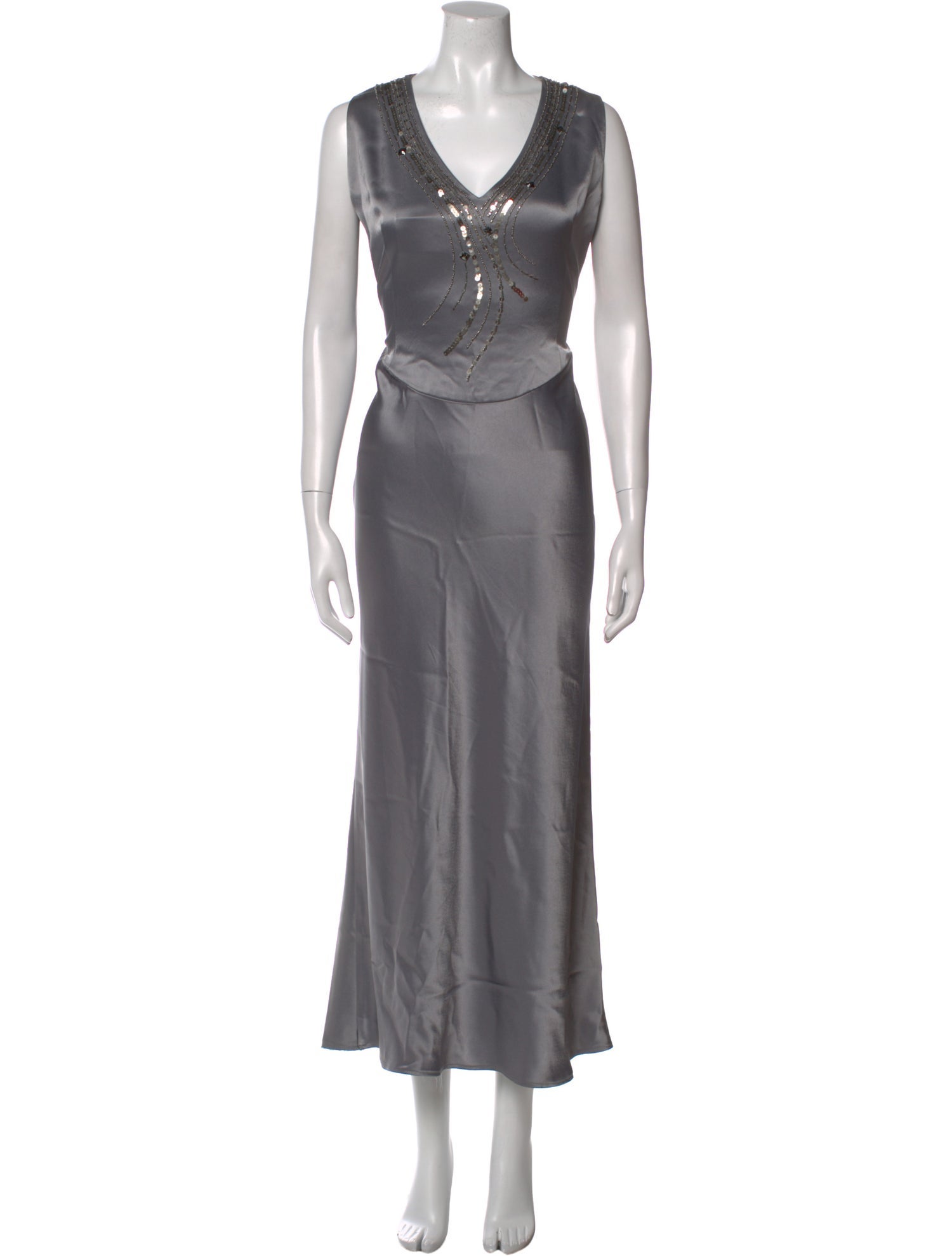 St. John Satin Long Dress