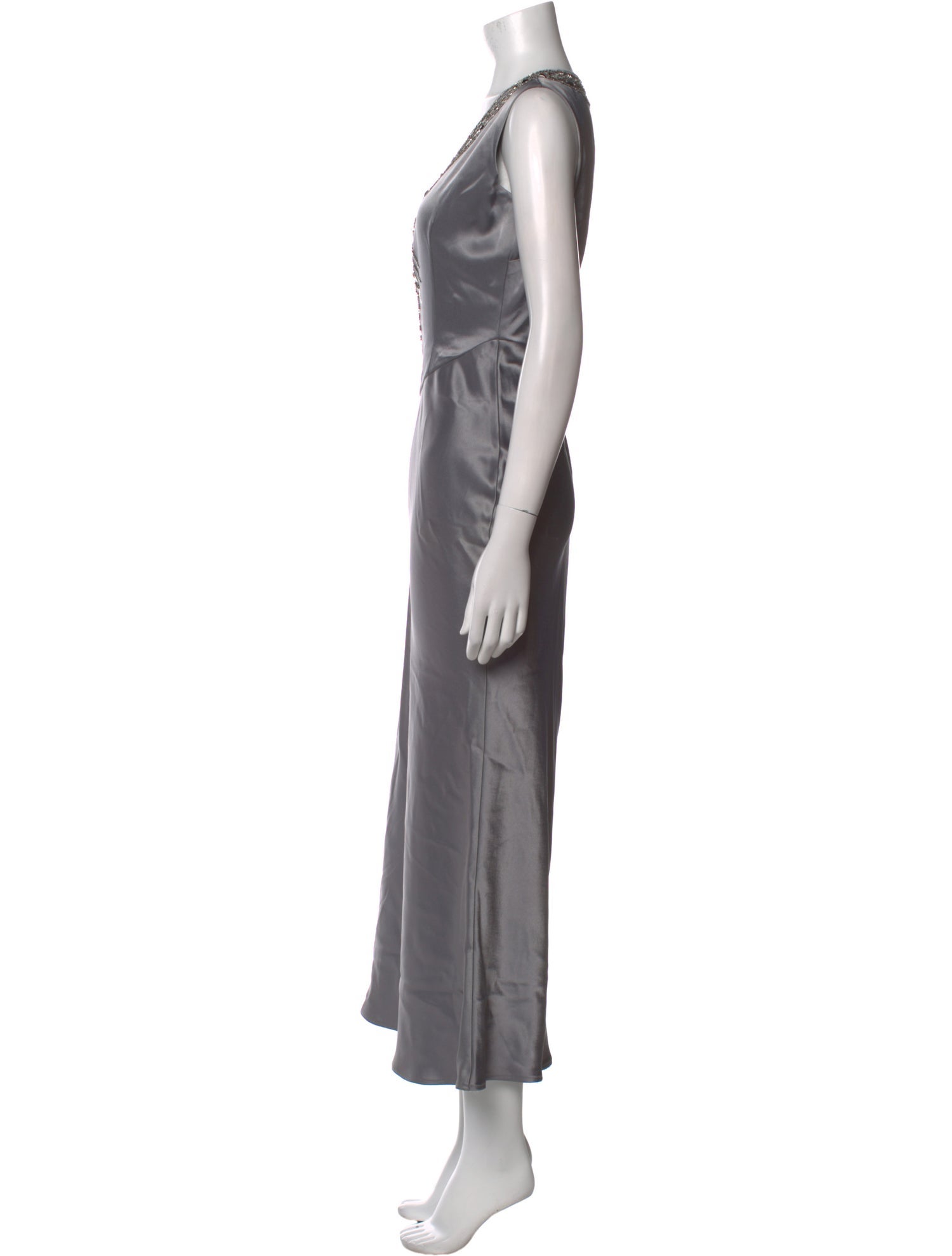 St. John Satin Long Dress