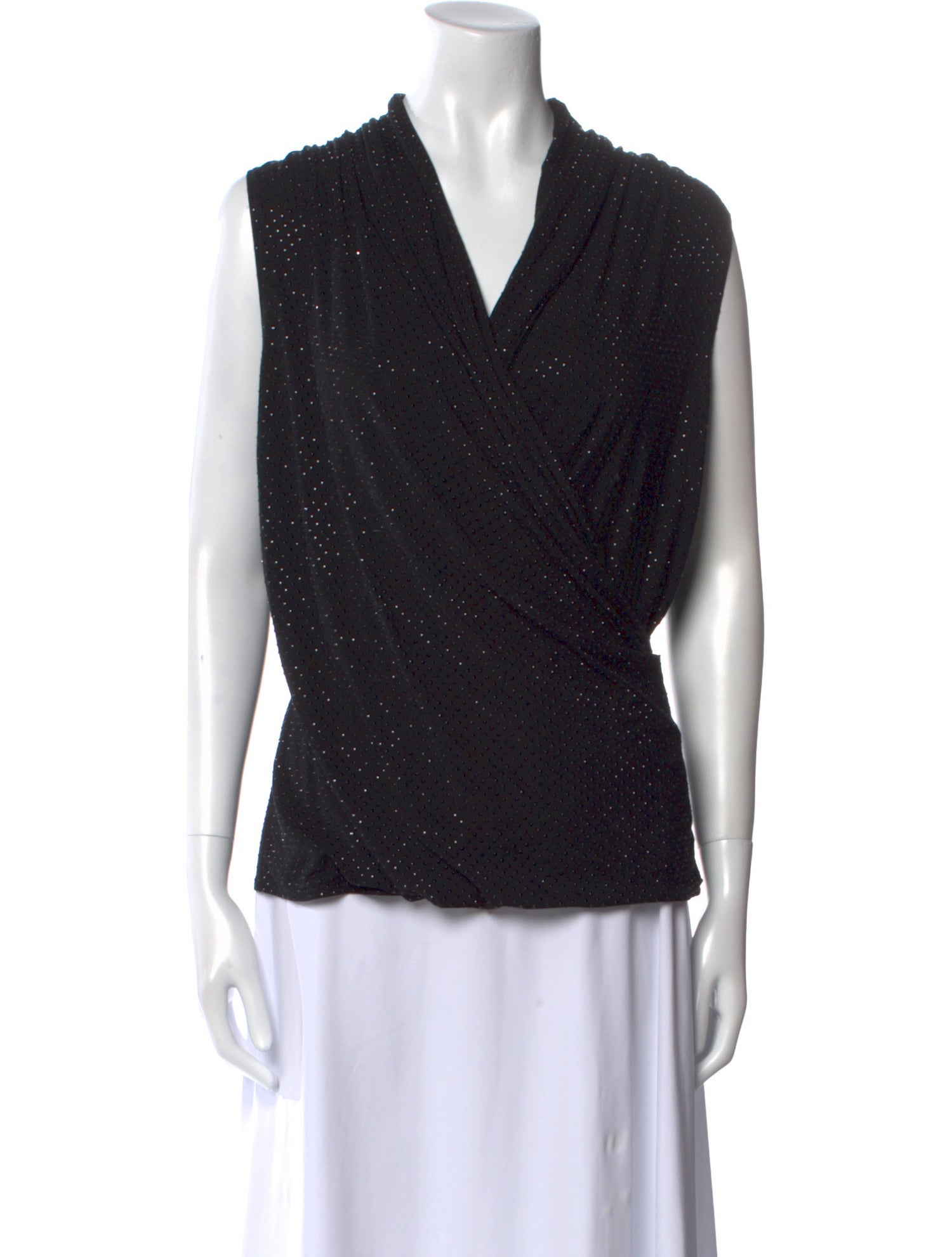 St. John Cowl Neck Sleeveless Top