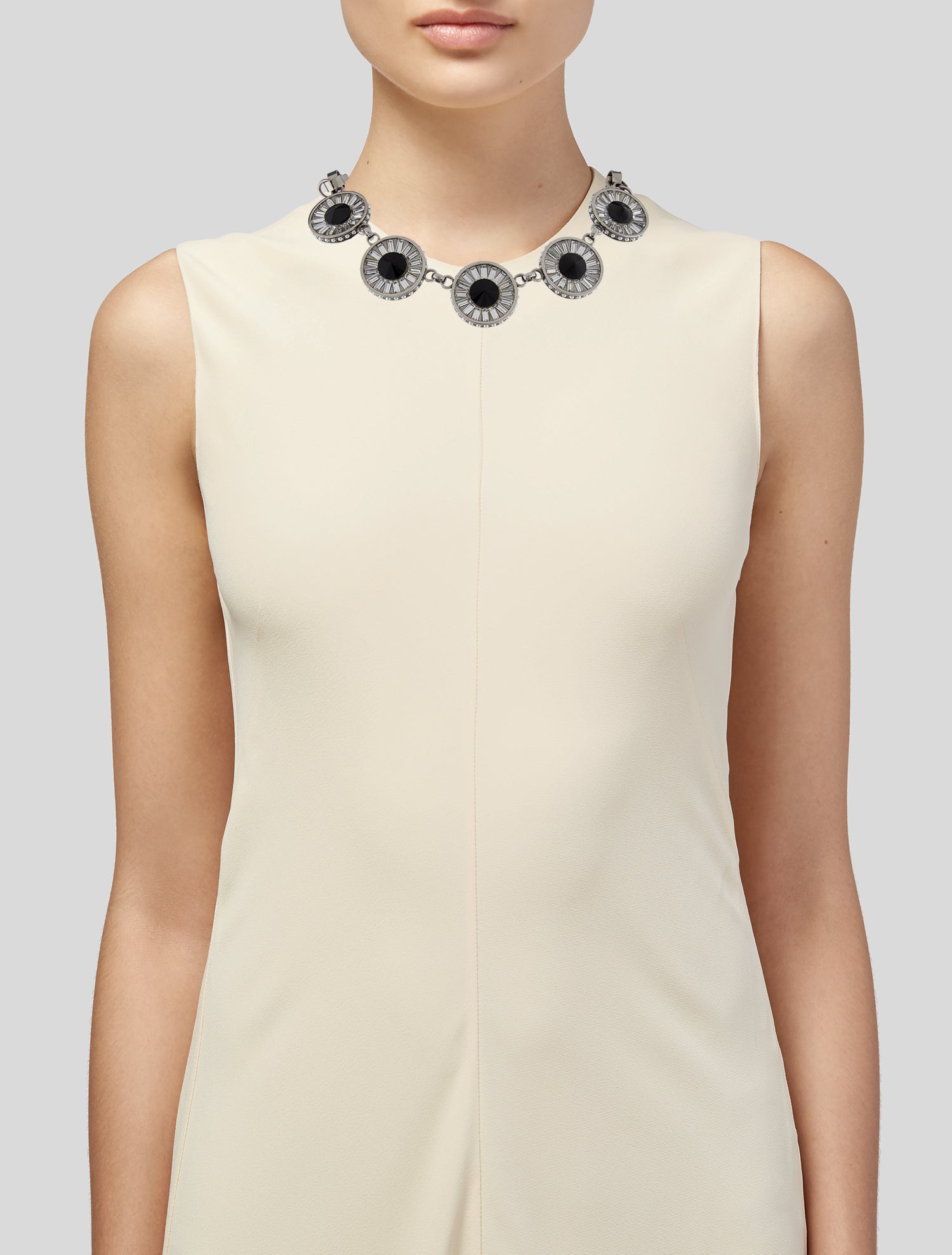 St. John Faux Pearl & Crystal Collar Necklace