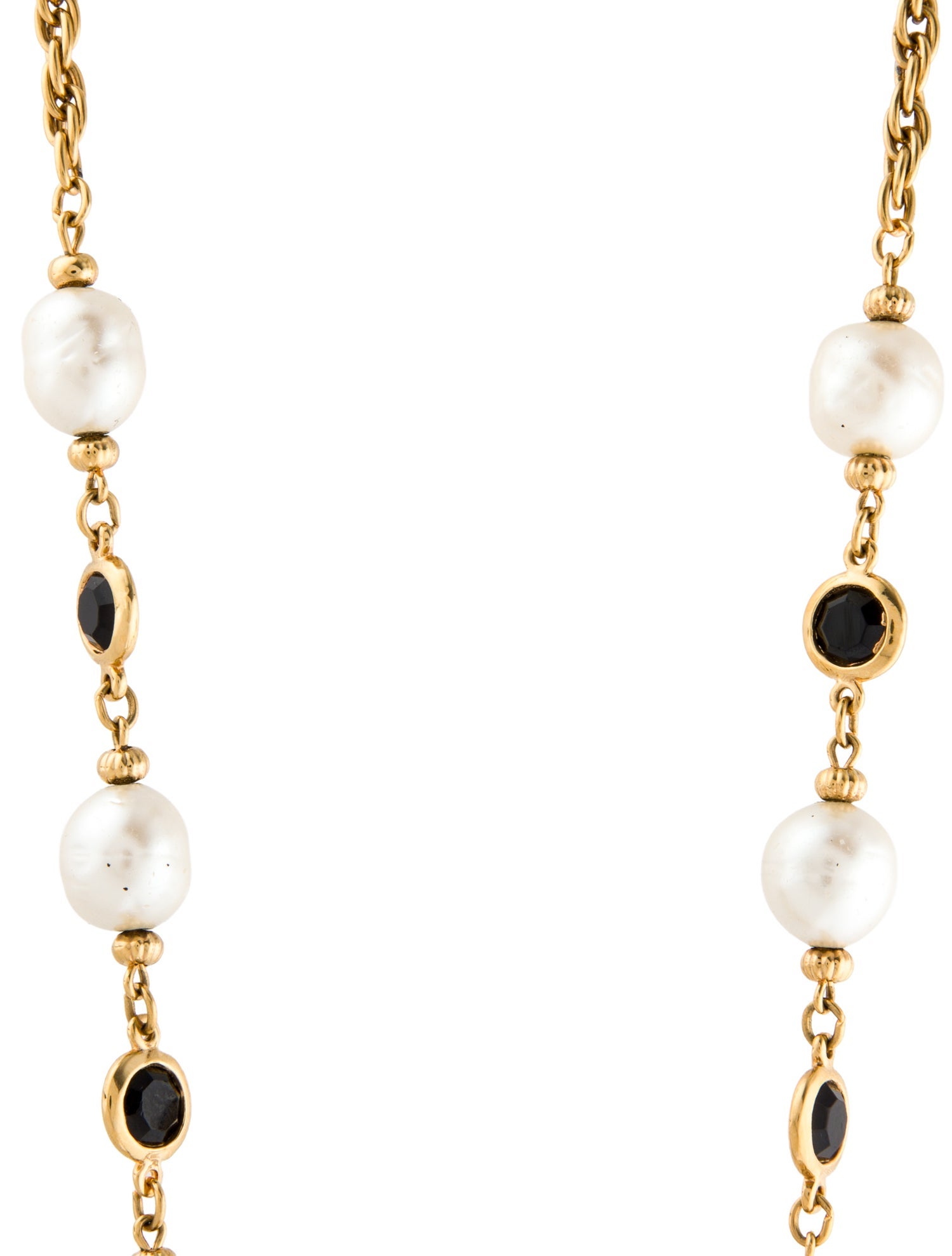 St. John Faux Pearl & Crystal Station Necklace