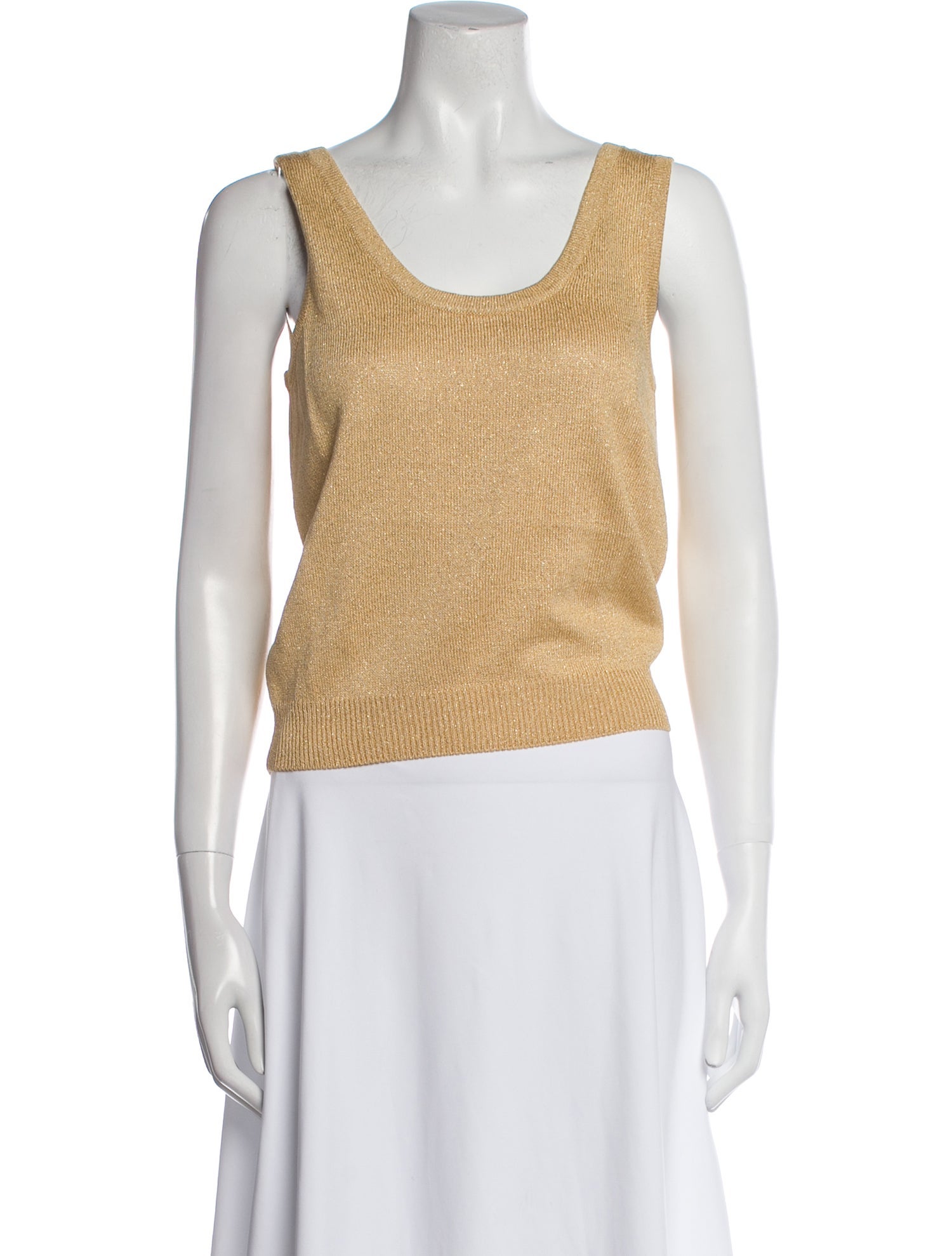 St. John Scoop Neck Sleeveless Crop Top
