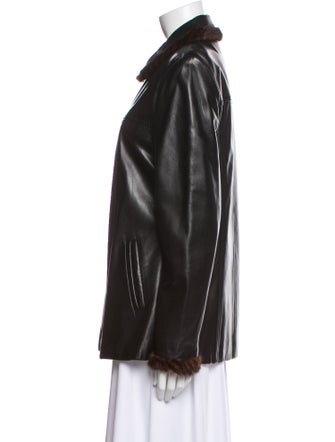 St. John Leather Fur Jacket