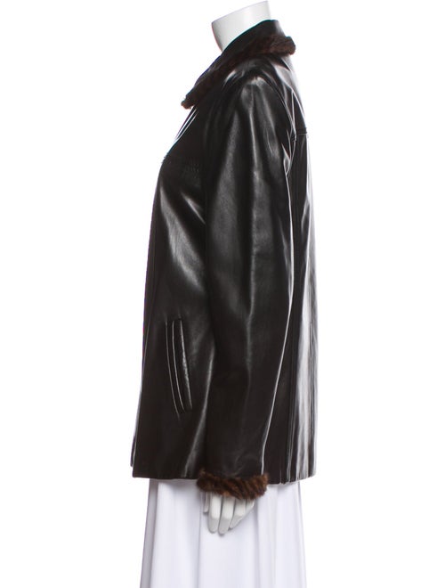 St. John Leather Fur Jacket