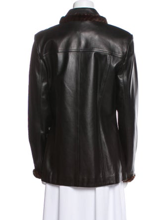 St. John Leather Fur Jacket