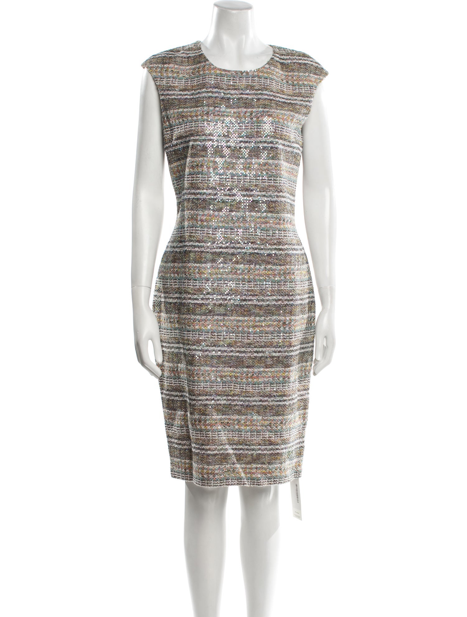 St. John Tweed Pattern Knee-Length Dress w/ Tags