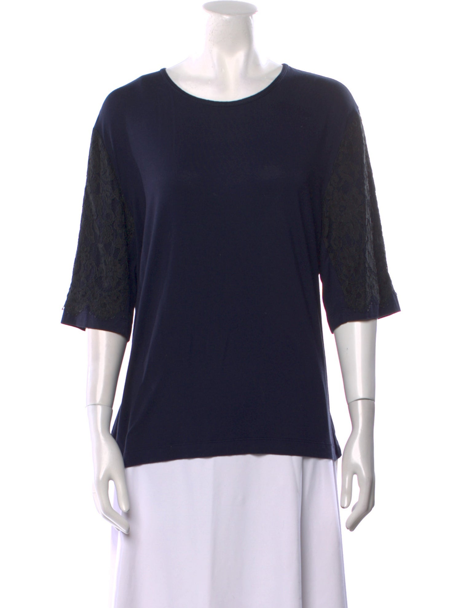 St. John Scoop Neck Three-Quarter Sleeve T-Shirt