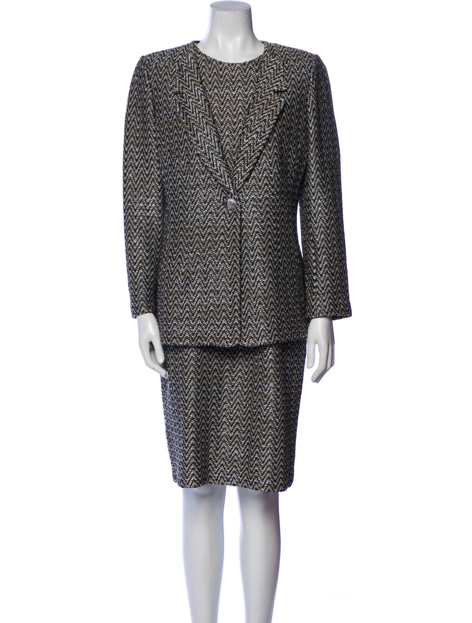 St. John Tweed Pattern Dress Set