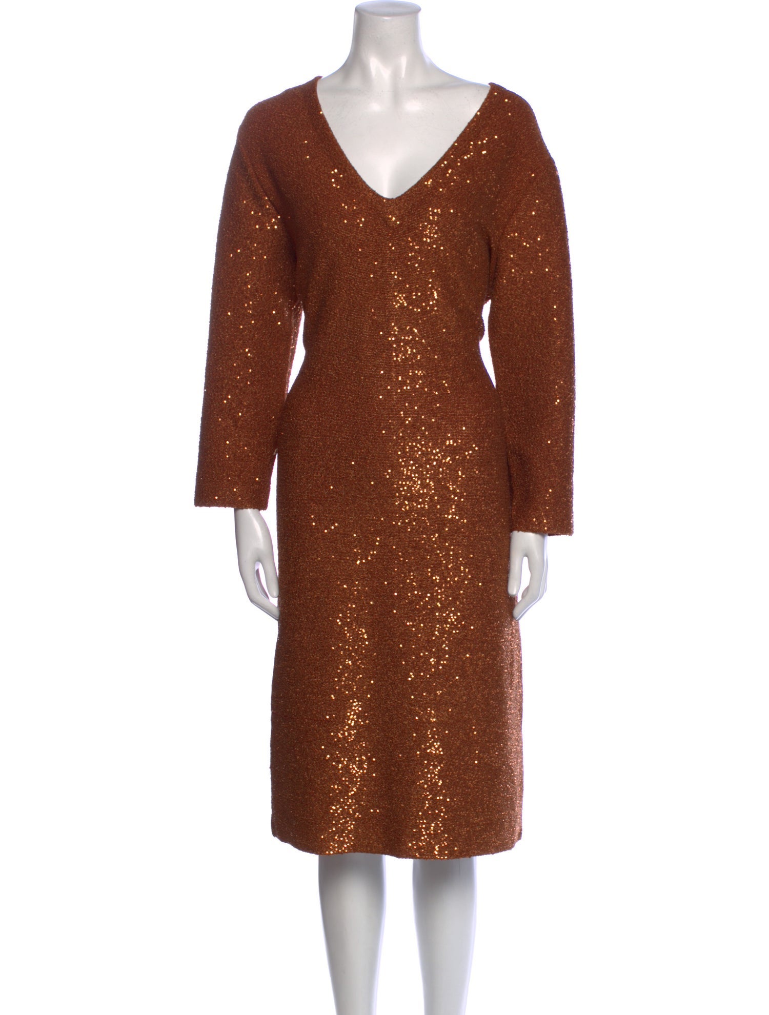 St. John V-Neck Midi Length Dress