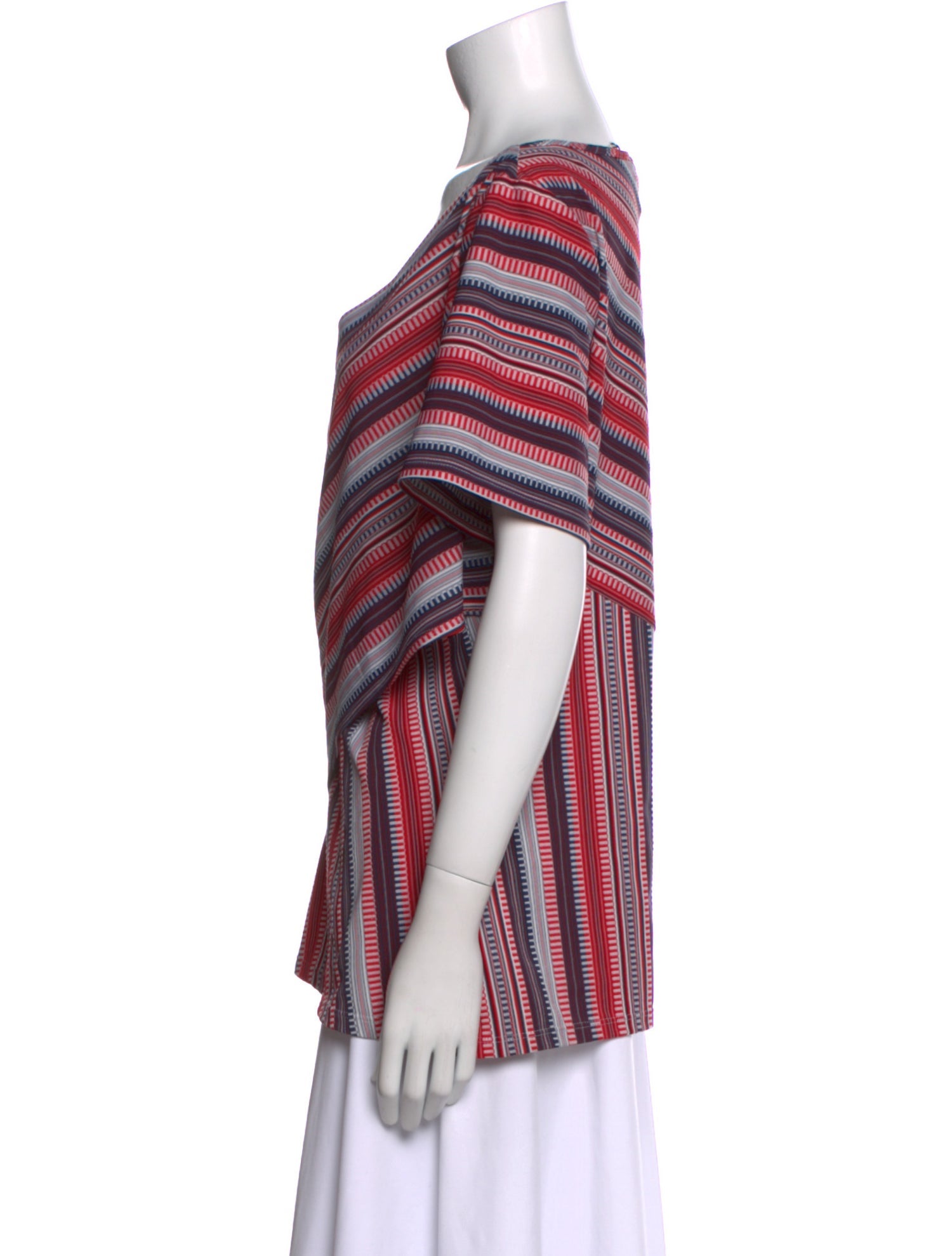 St. John Striped V-Neck Blouse