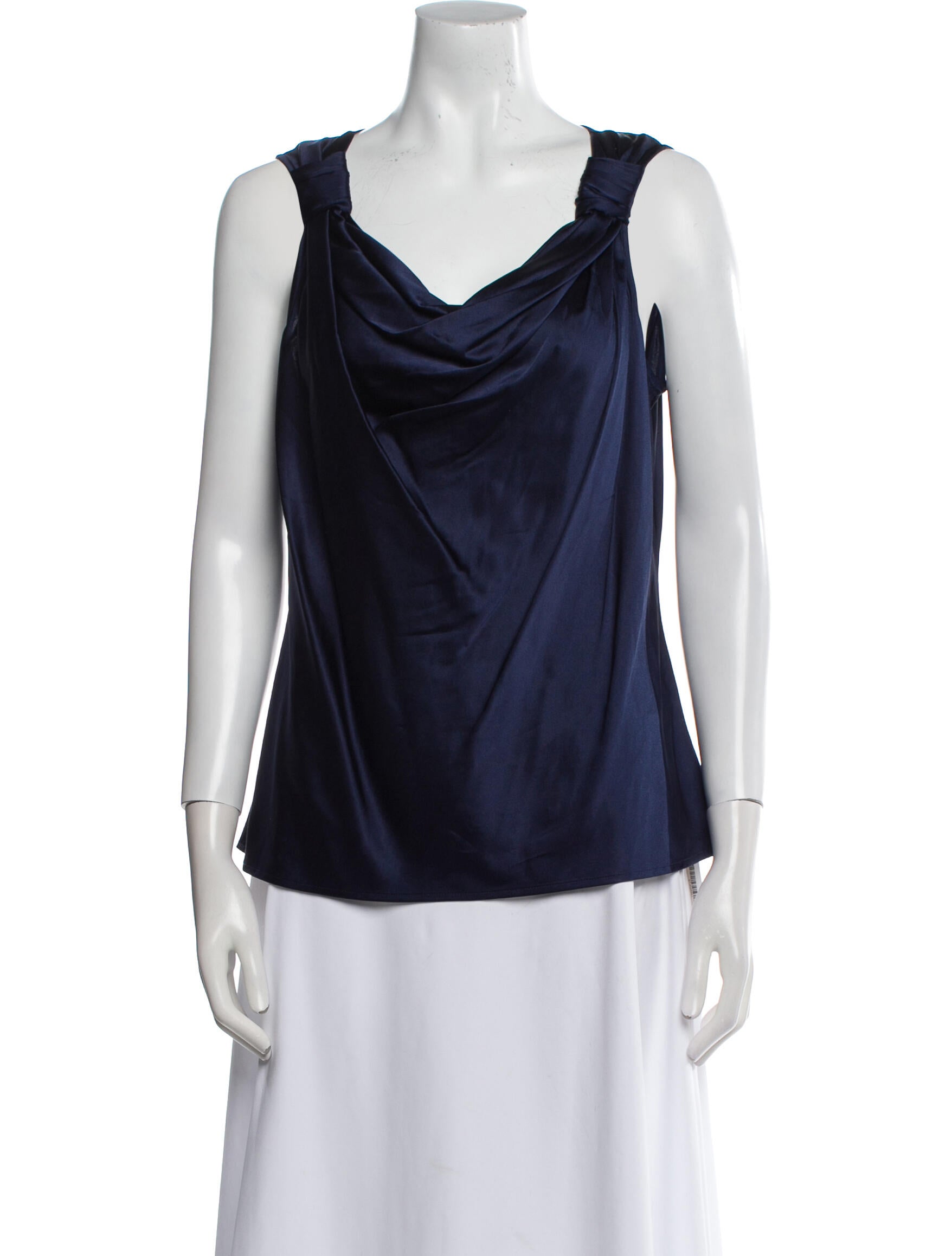 St. John Silk Cowl Neck Top