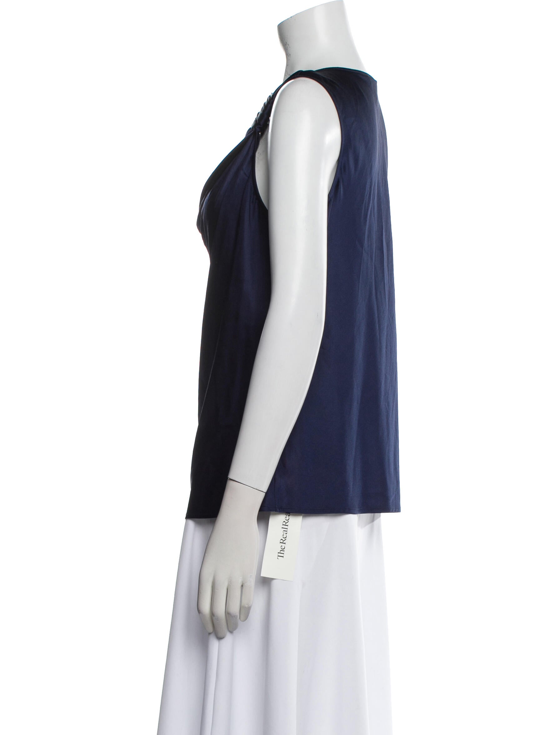 St. John Silk Cowl Neck Top