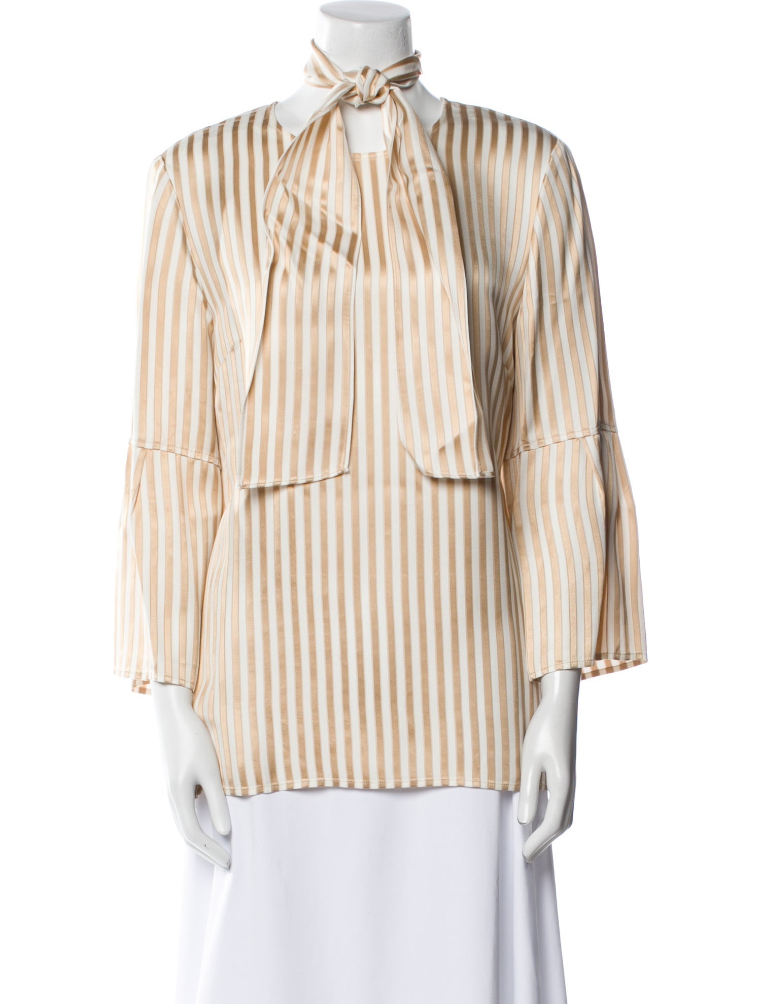 St. John Striped Three-Quarter Sleeve Blouse