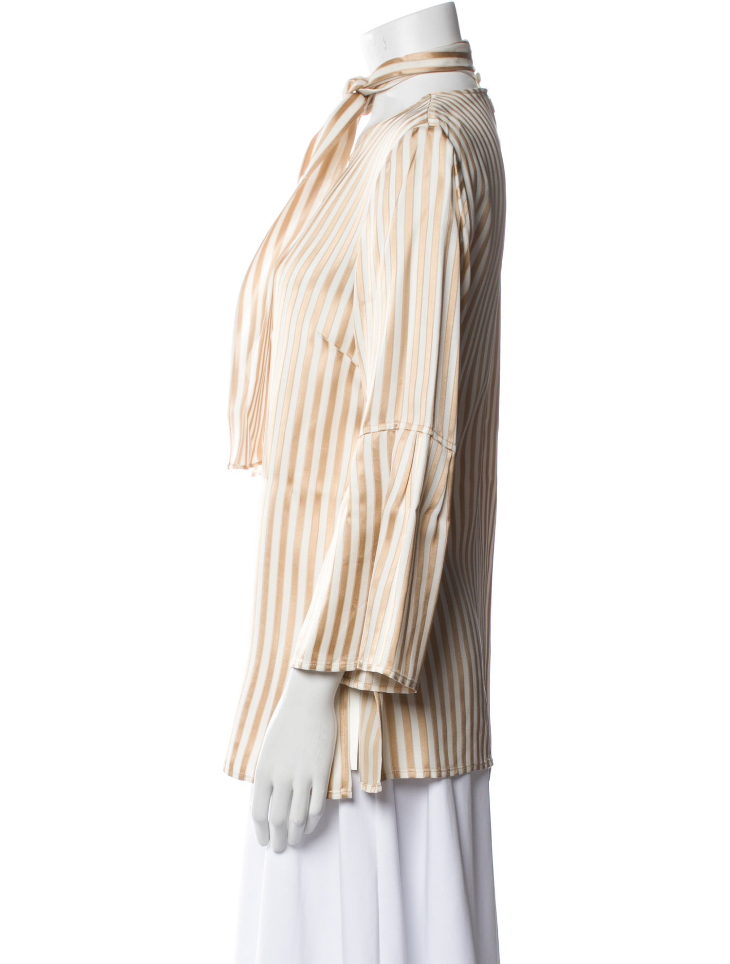 St. John Striped Three-Quarter Sleeve Blouse