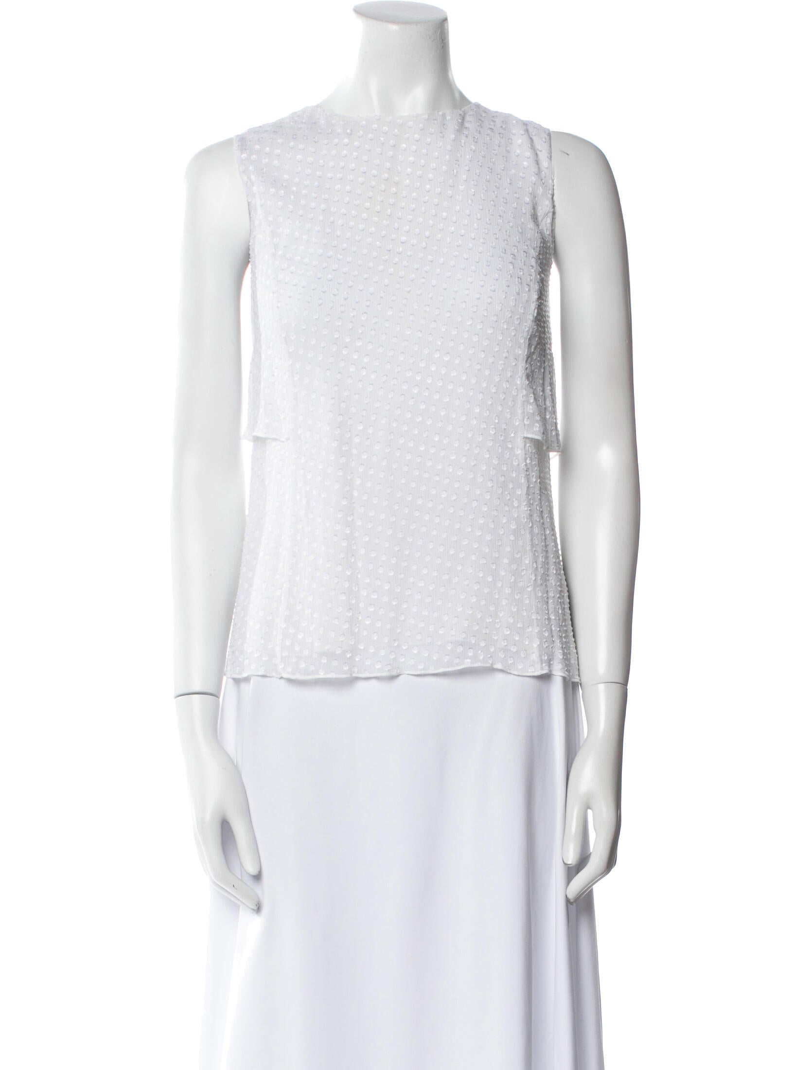 St. John Silk Crew Neck Top