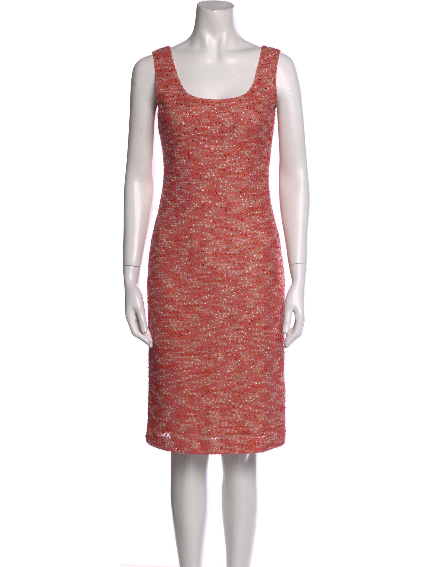 St. John Scoop Neck Knee-Length Dress