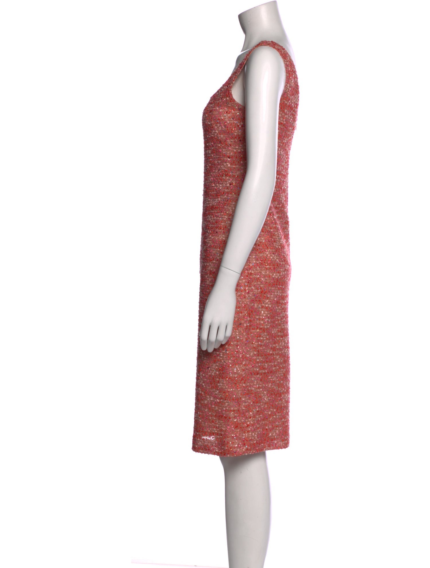 St. John Scoop Neck Knee-Length Dress