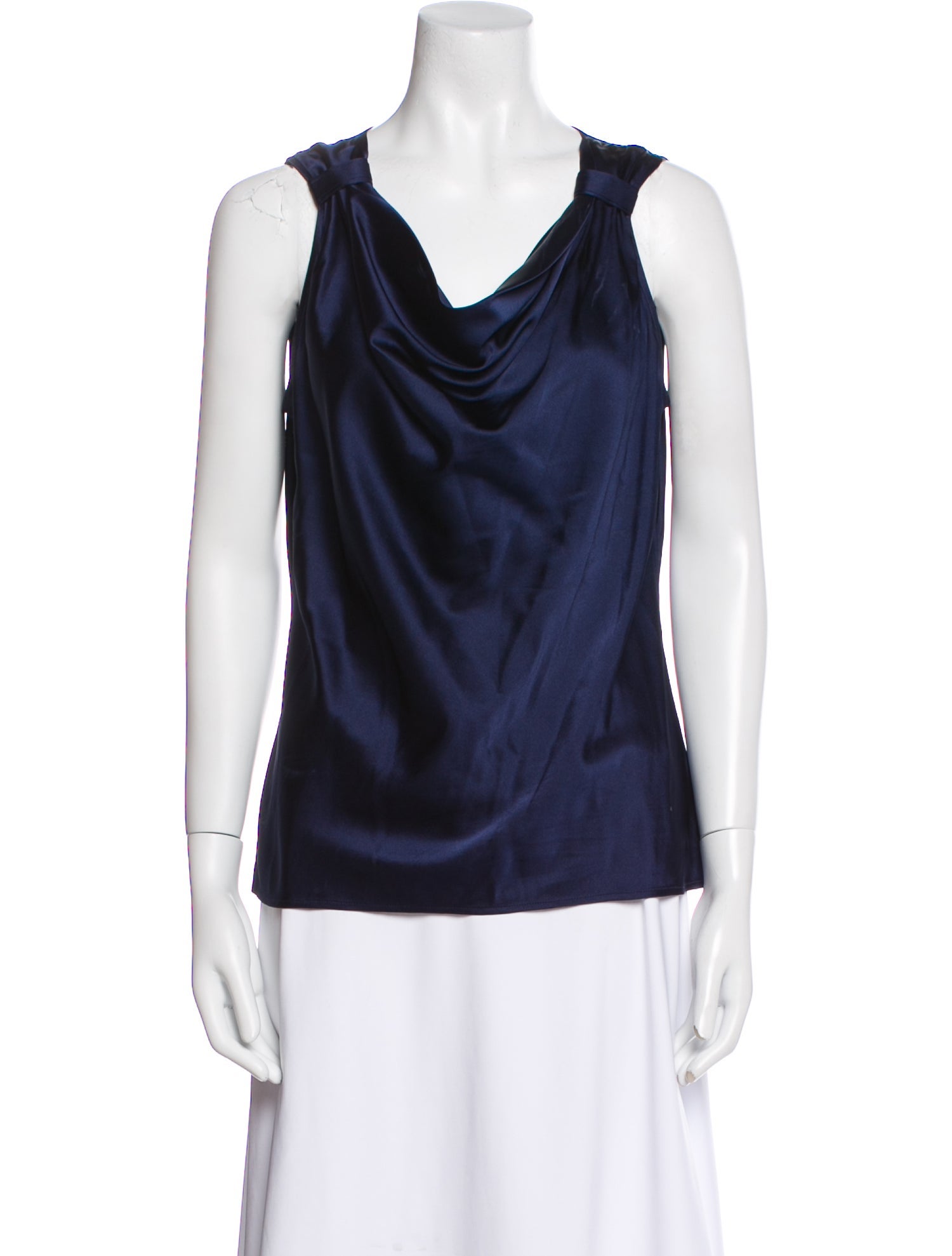 St. John Silk Cowl Neck Top