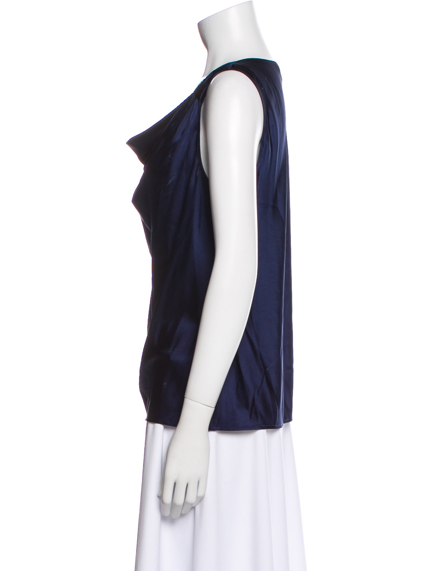 St. John Silk Cowl Neck Top