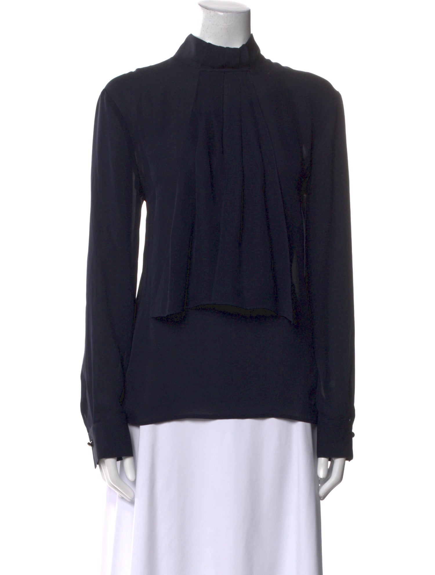 St. John Silk Mock Neck Blouse