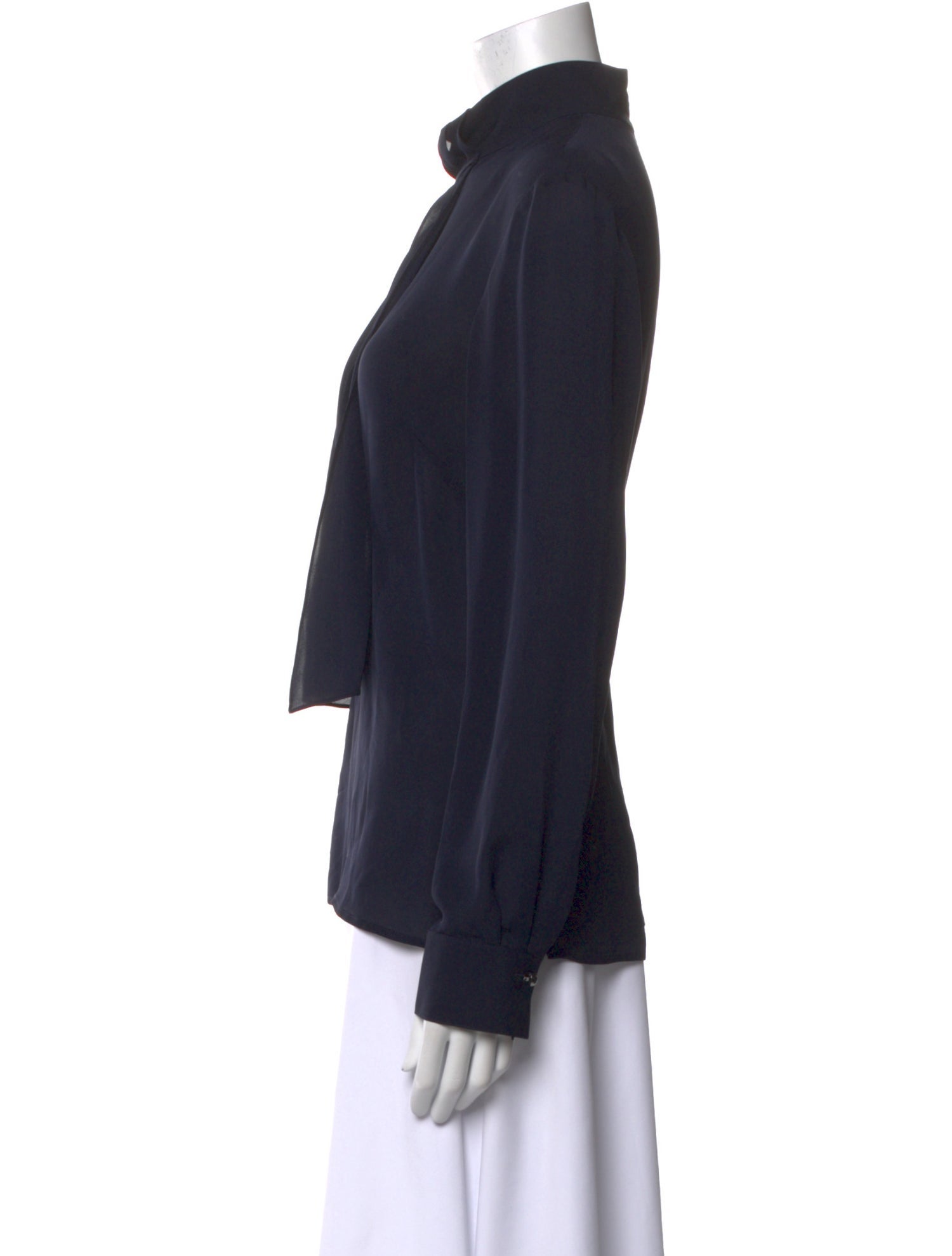 St. John Silk Mock Neck Blouse