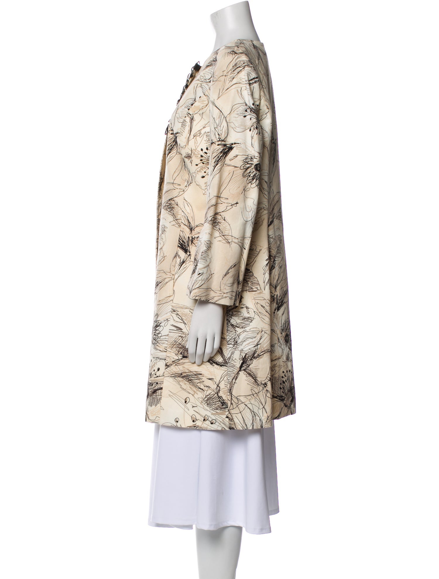 St. John Floral Print Trench Coat