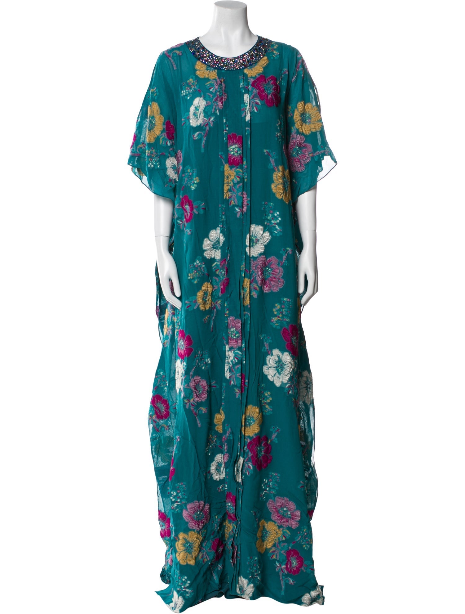 St. John Floral Print Long Dress