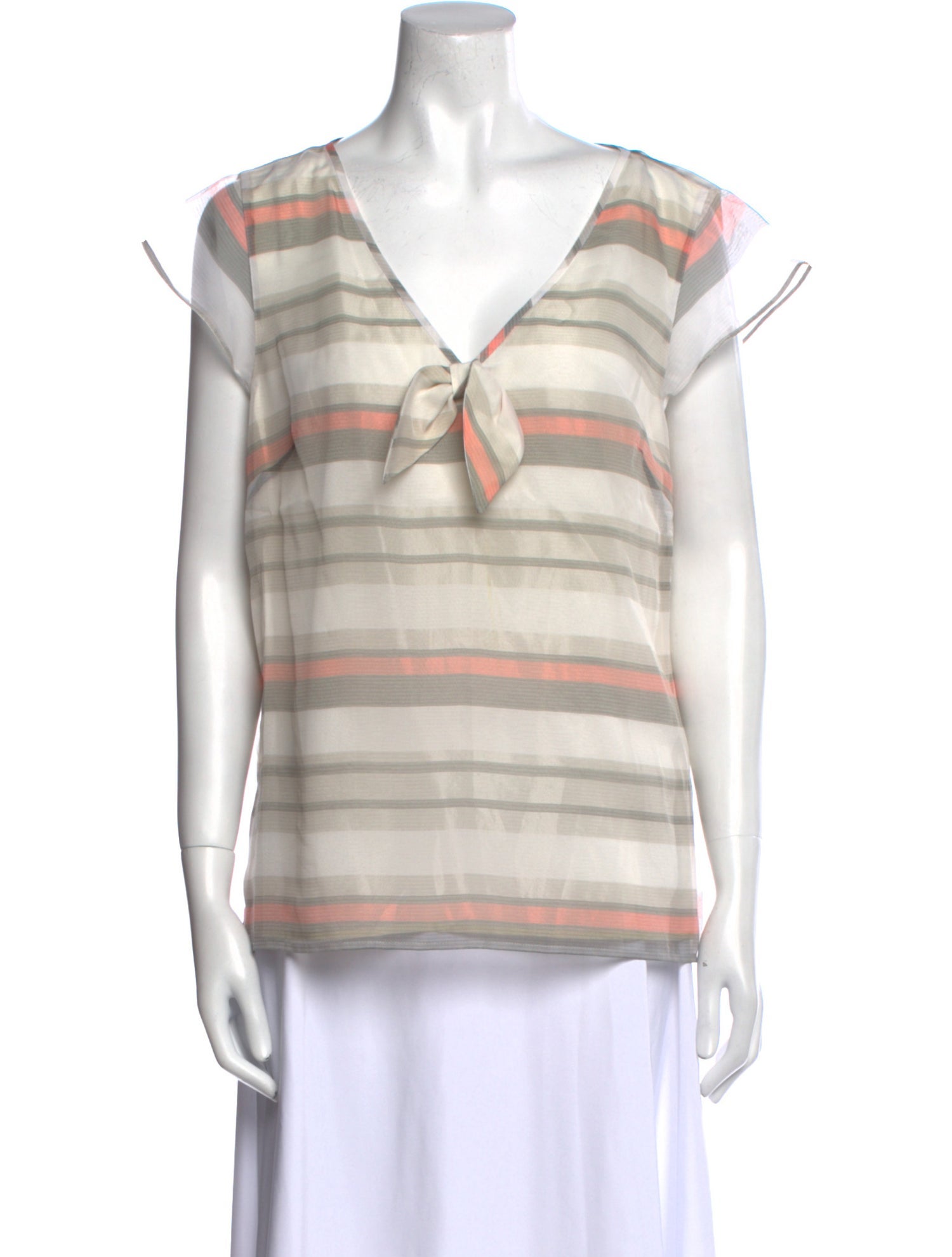 St. John Silk Striped Top