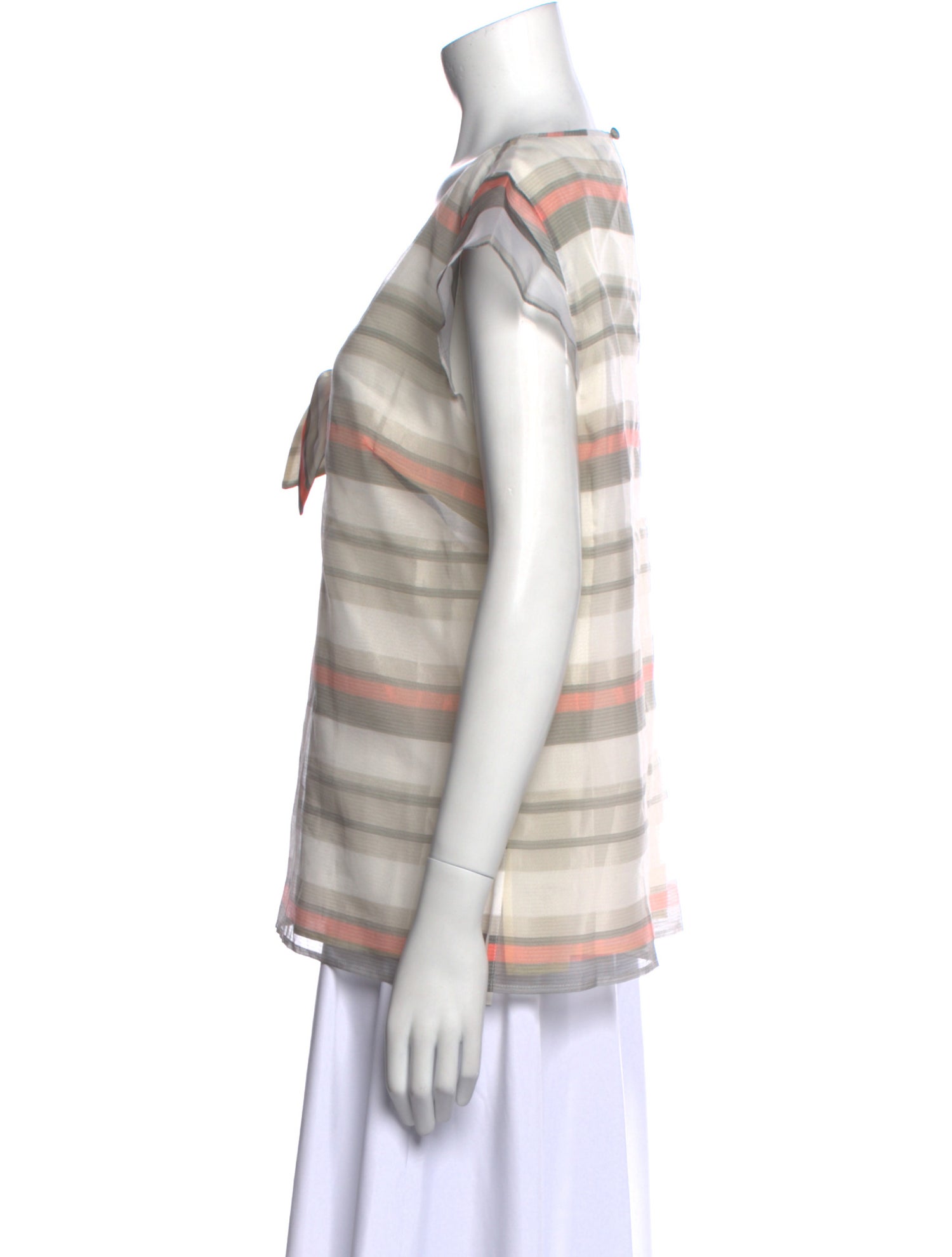 St. John Silk Striped Top