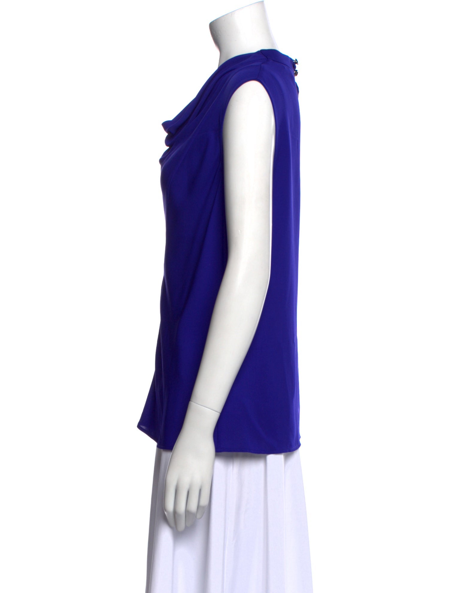 St. John Silk Cowl Neck Top
