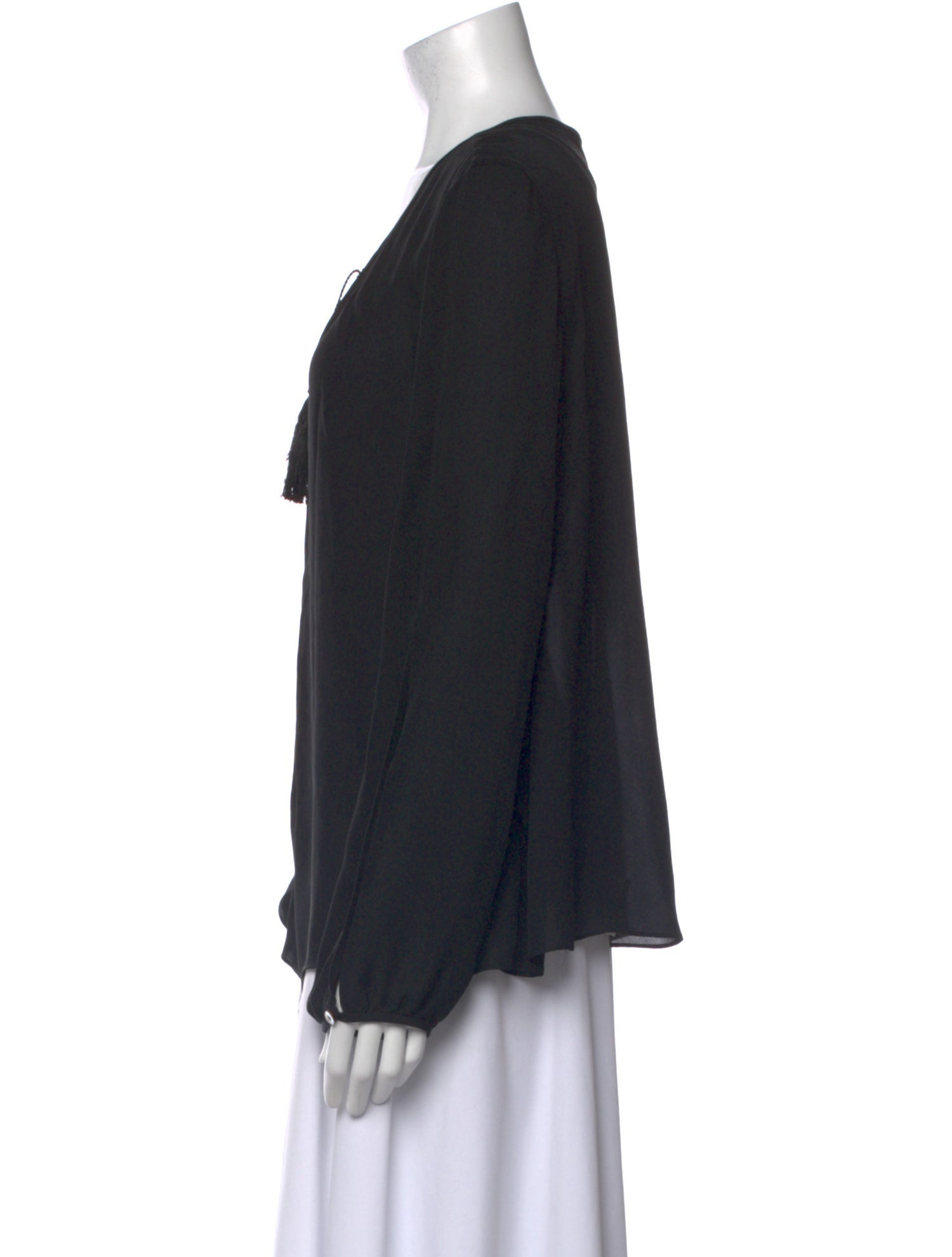 St. John Silk V-Neck Blouse