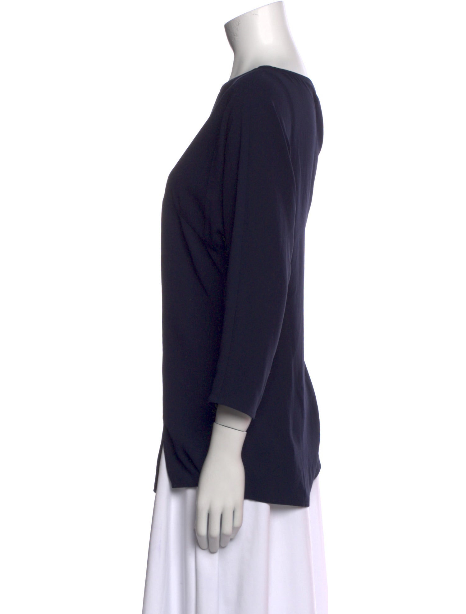 St. John Bateau Neckline Three-Quarter Sleeve Top