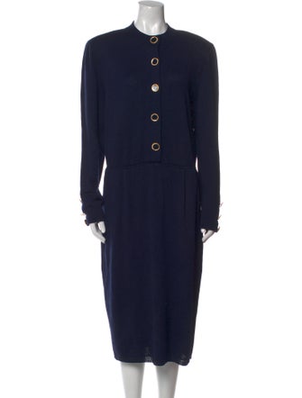 St. John Crew Neck Midi Length Dress