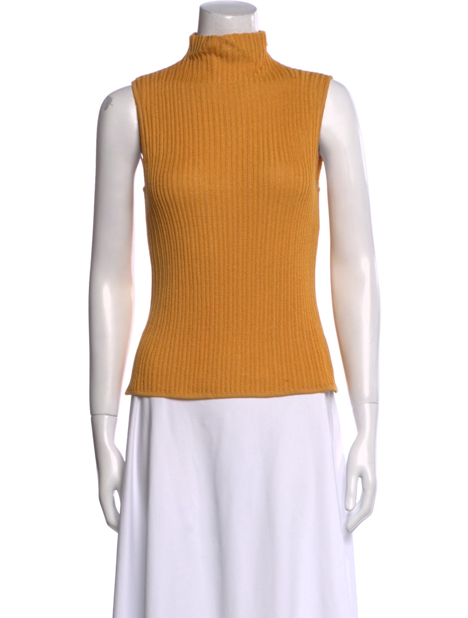 St. John Mock Neck Sleeveless Top