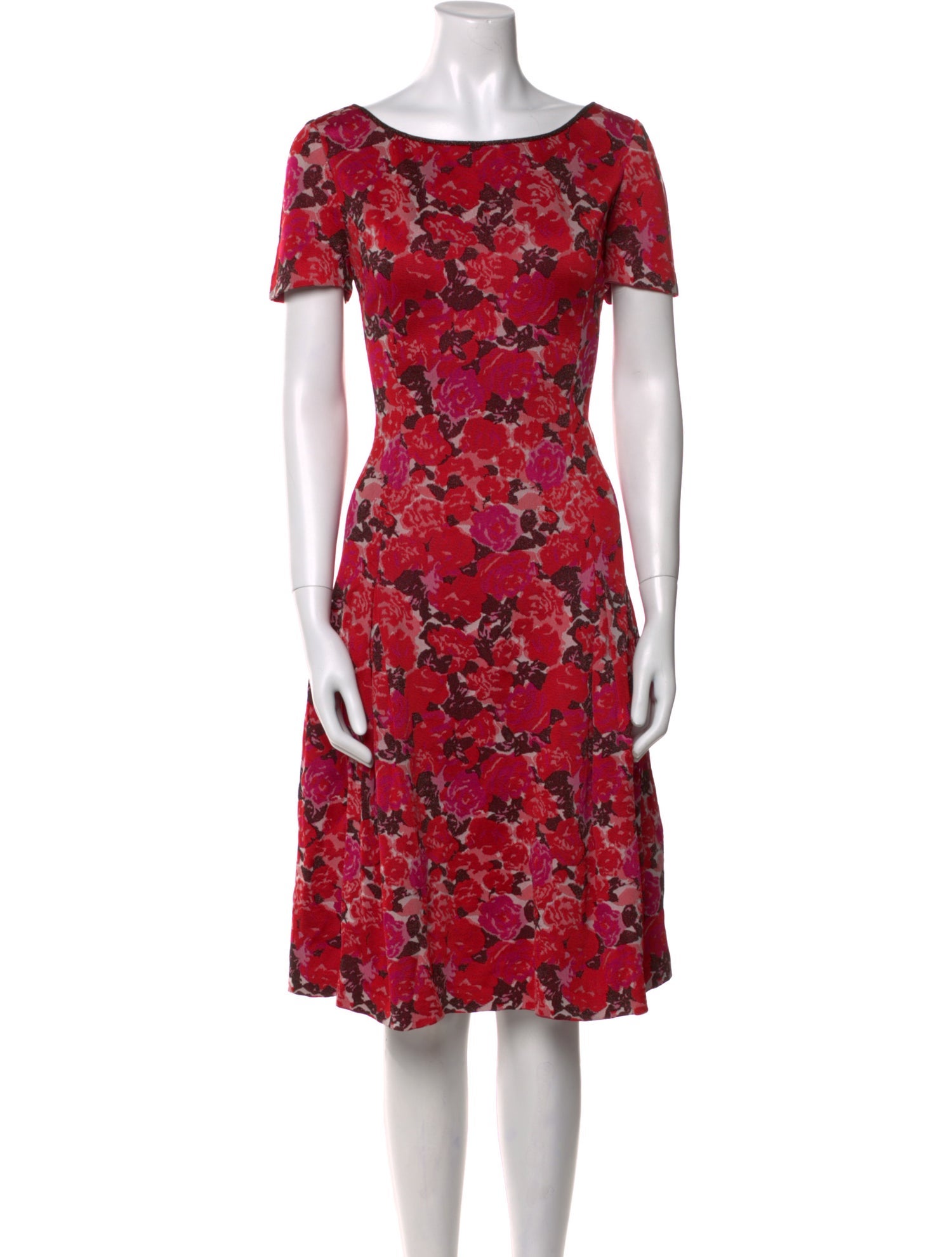 St. John Floral Print Knee-Length Dress