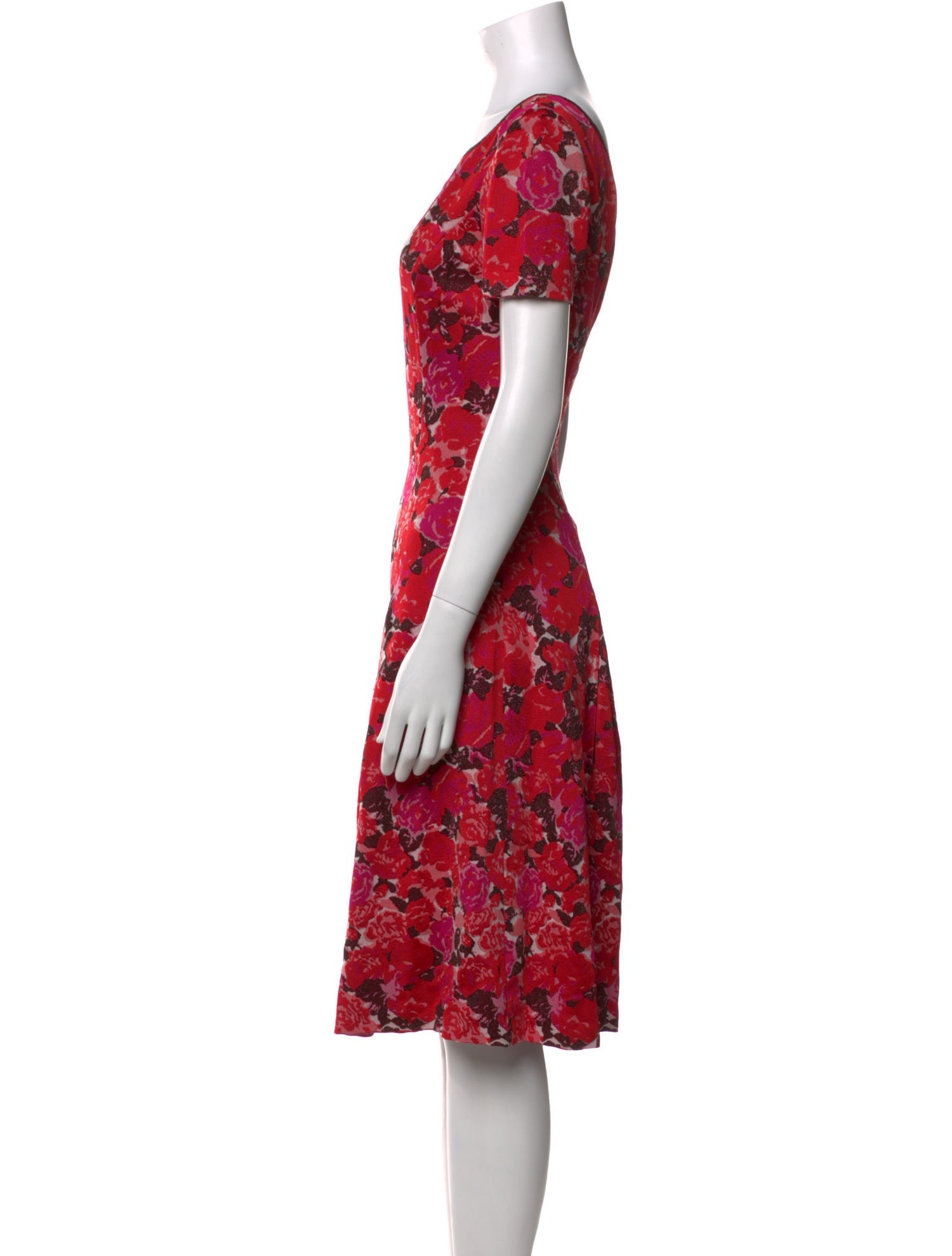 St. John Floral Print Knee-Length Dress