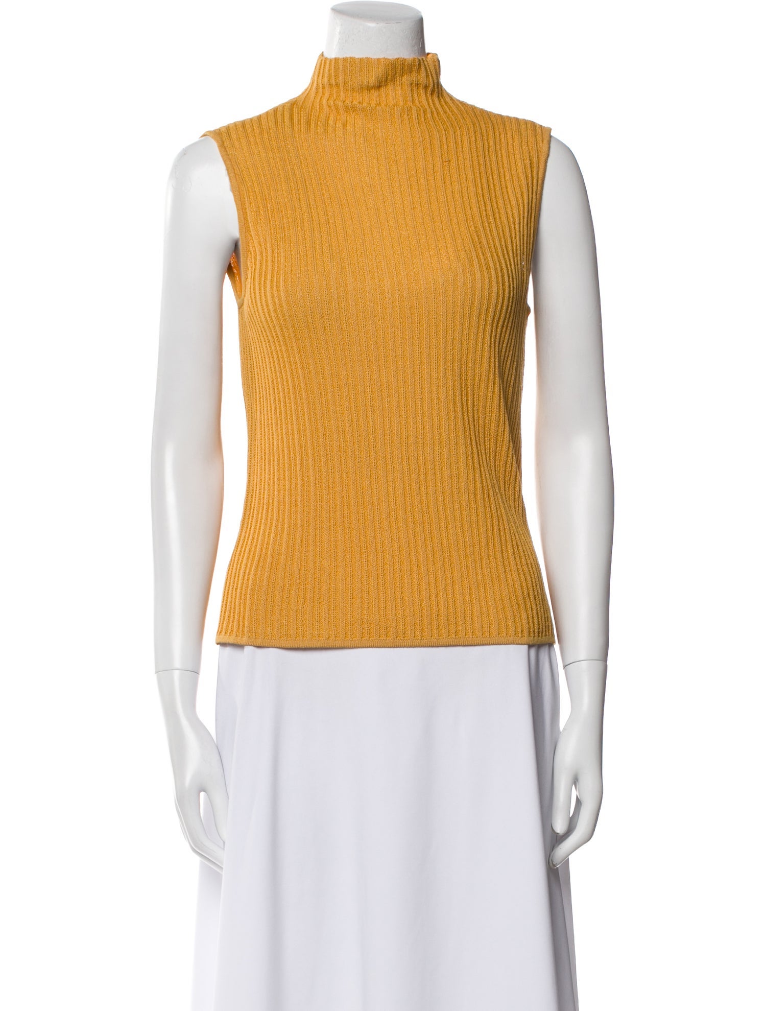 St. John Mock Neck Sleeveless Top