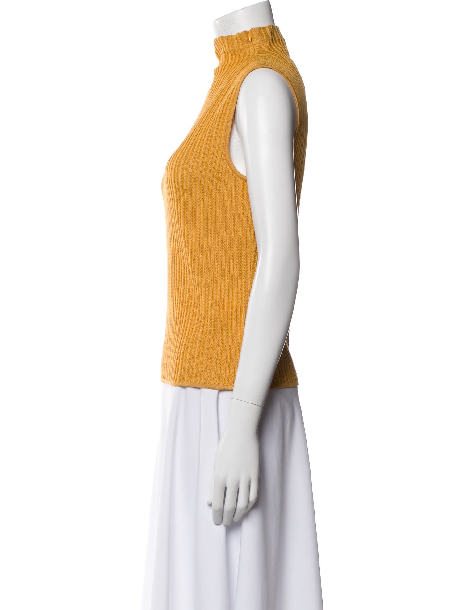 St. John Mock Neck Sleeveless Top