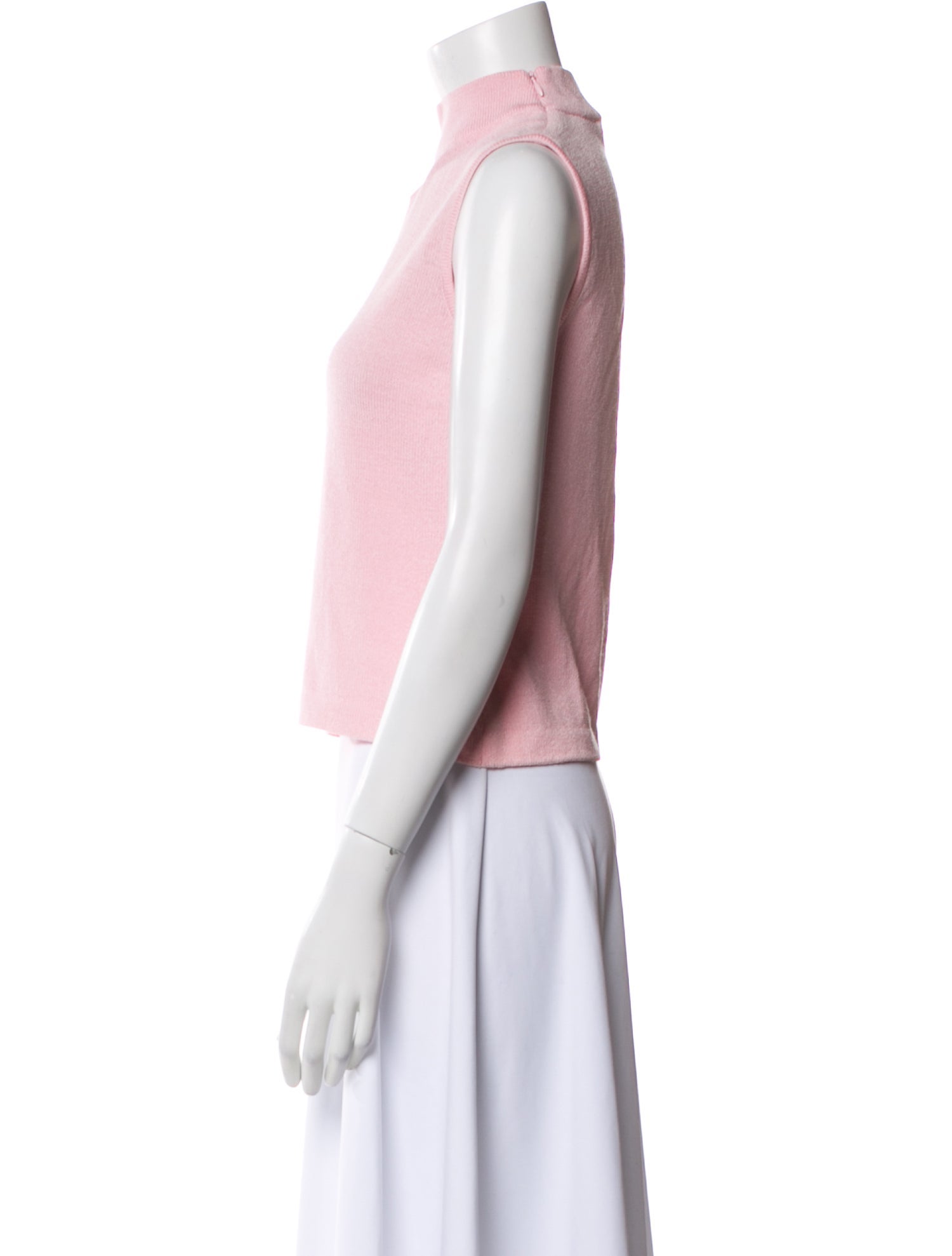 St. John Mock Neck Sleeveless Crop Top