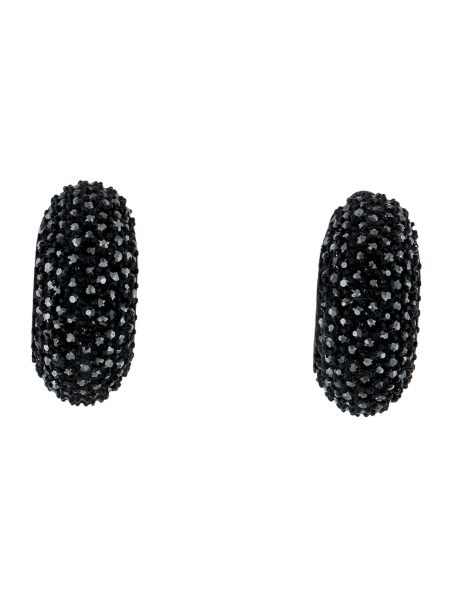 St. John Vintage Crystal Half Hoop Clip-On Earrings