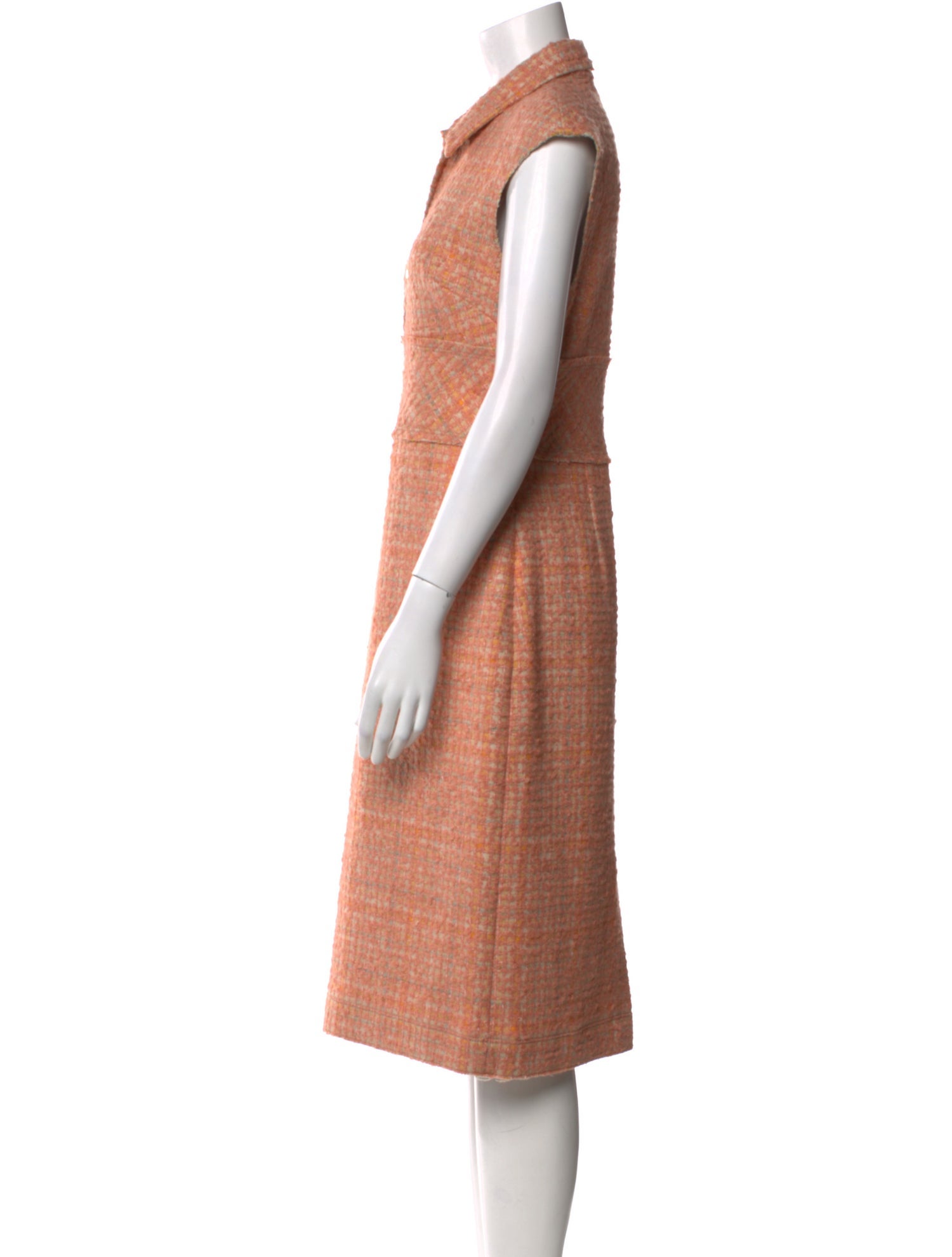 St. John Tweed Pattern Midi Length Dress
