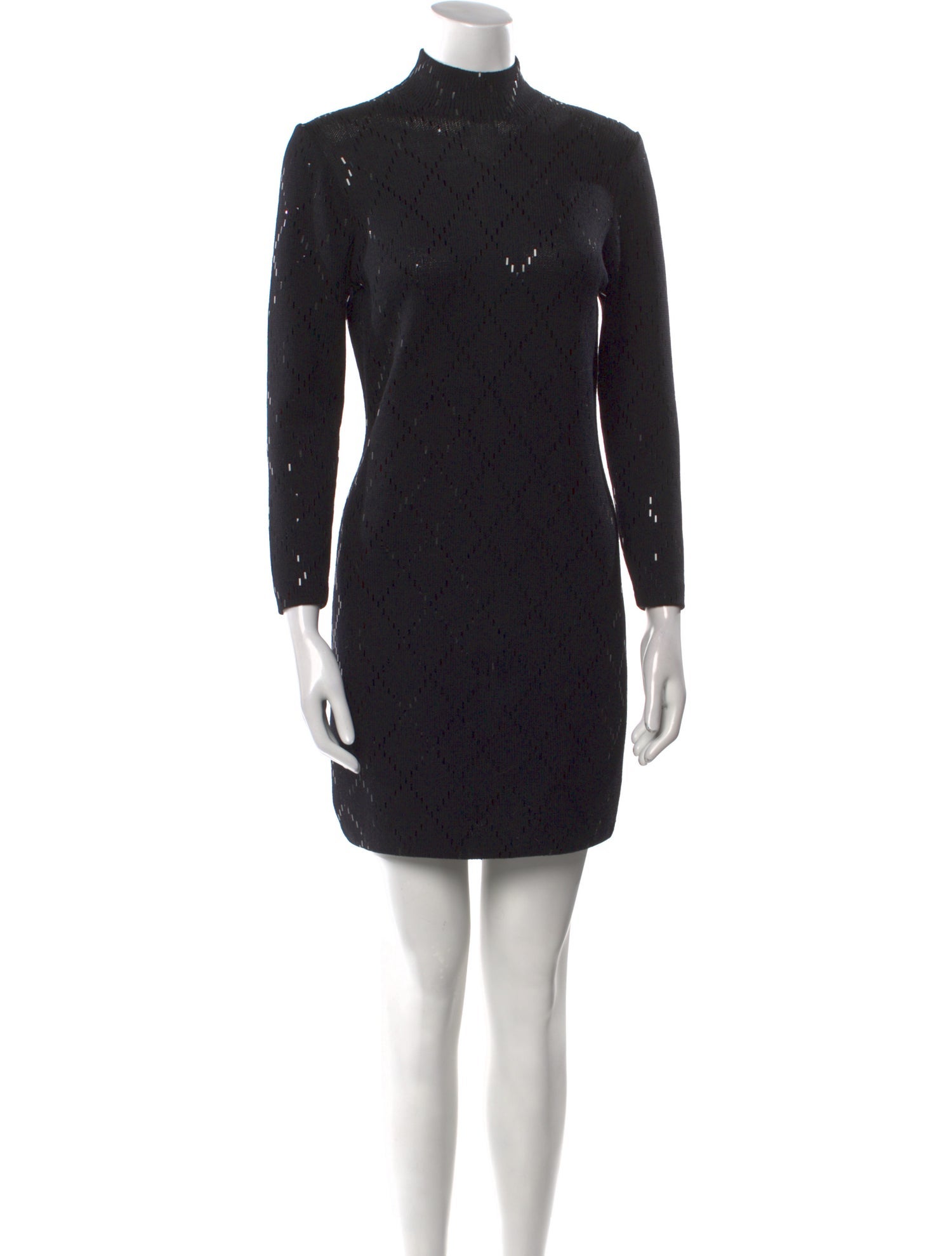 St. John Mock Neck Mini Dress